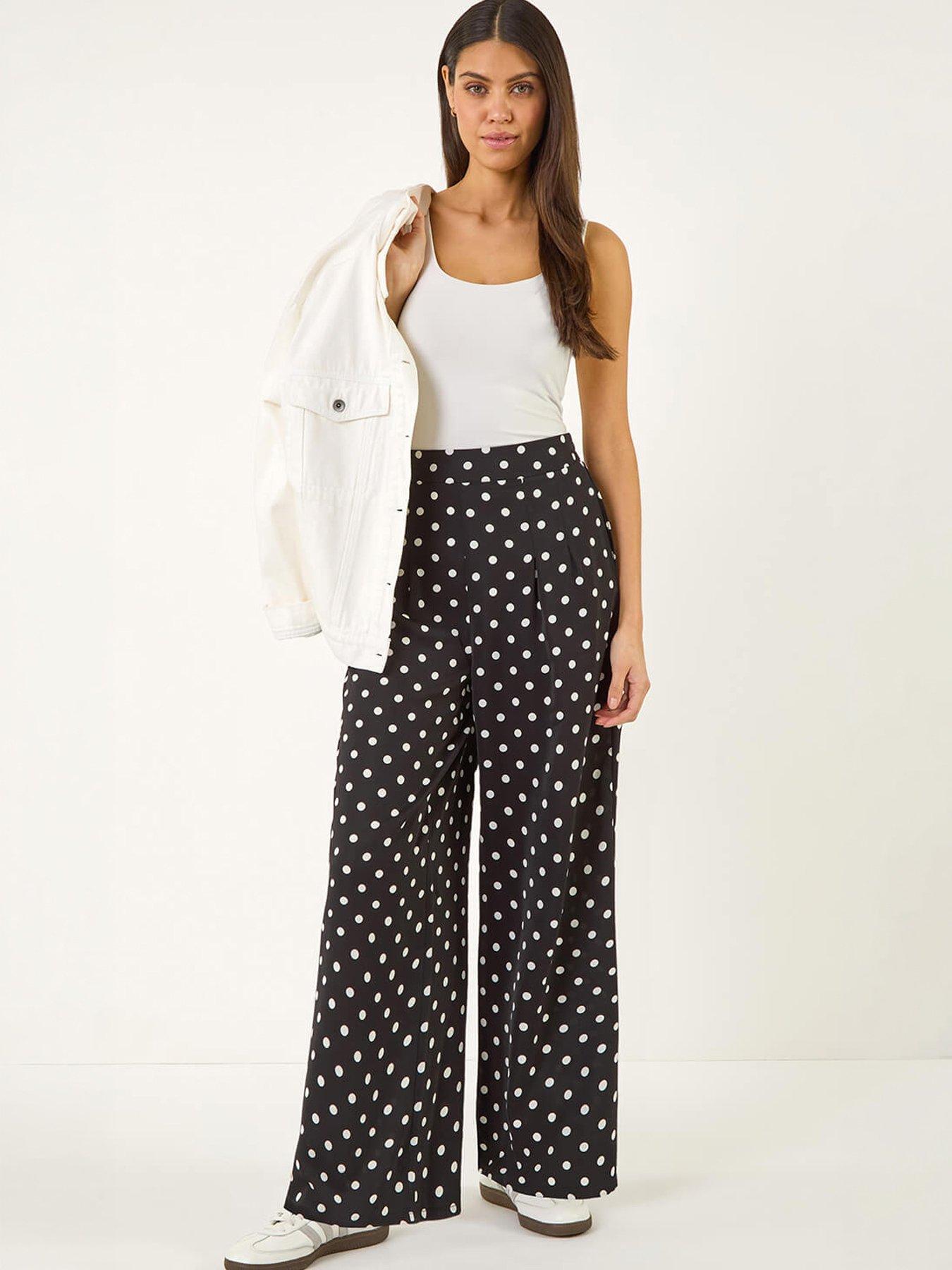 Image 5 of 5 of Roman Spot Print Wide Leg Trouser