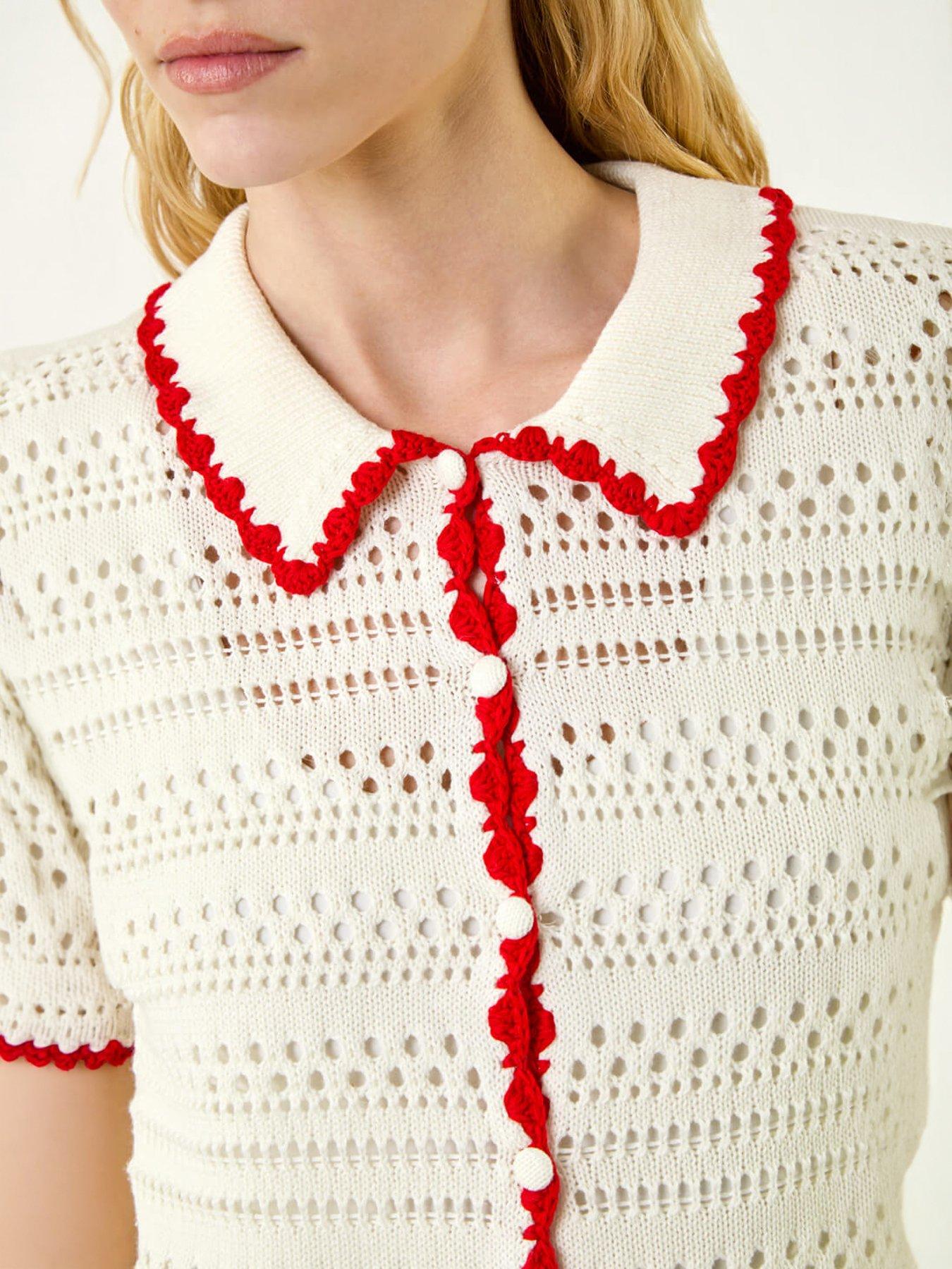 Image 2 of 5 of Roman Collar Button Knit Top