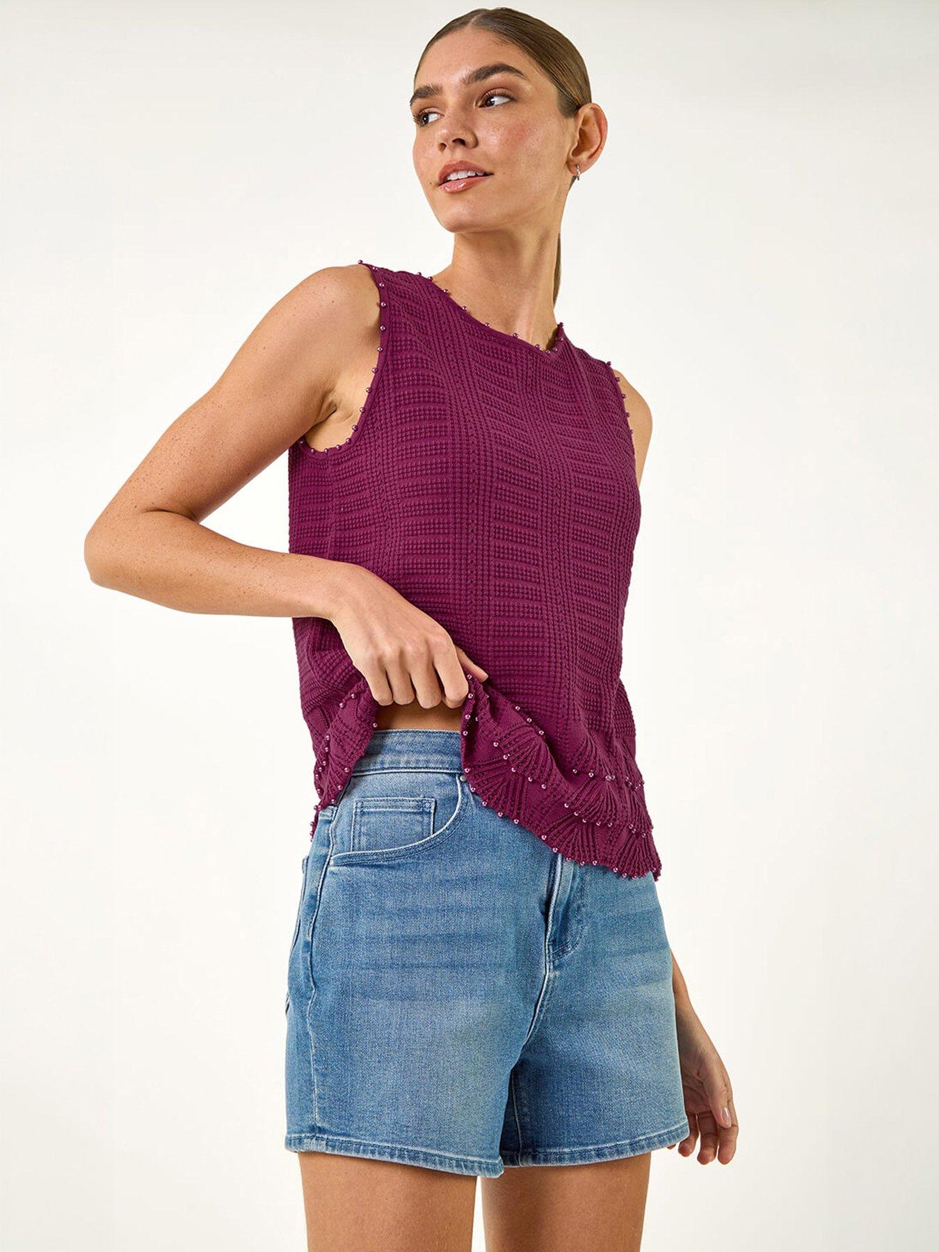 Image 1 of 5 of Roman Pearl Trim Knitted Vest