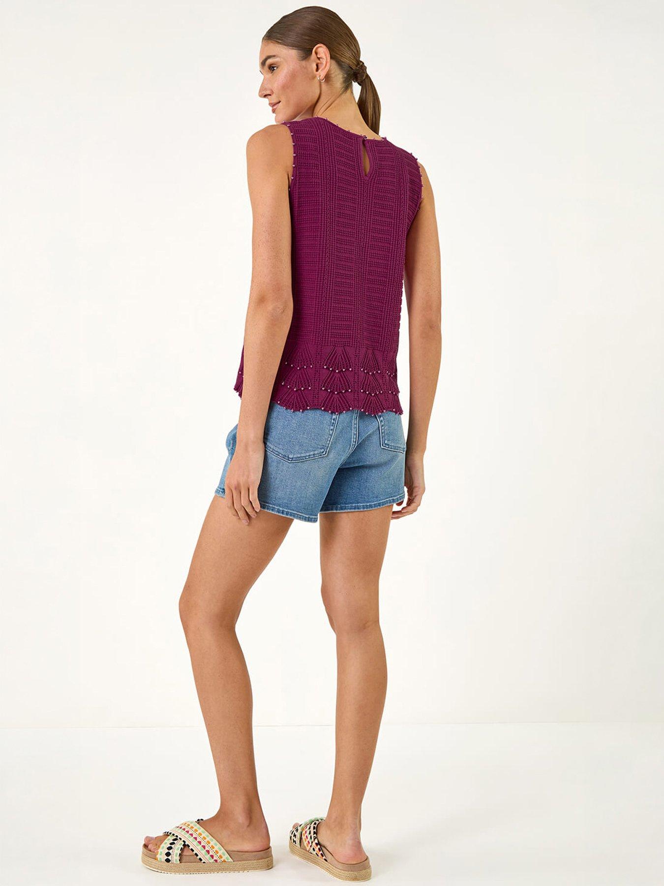 Image 4 of 5 of Roman Pearl Trim Knitted Vest