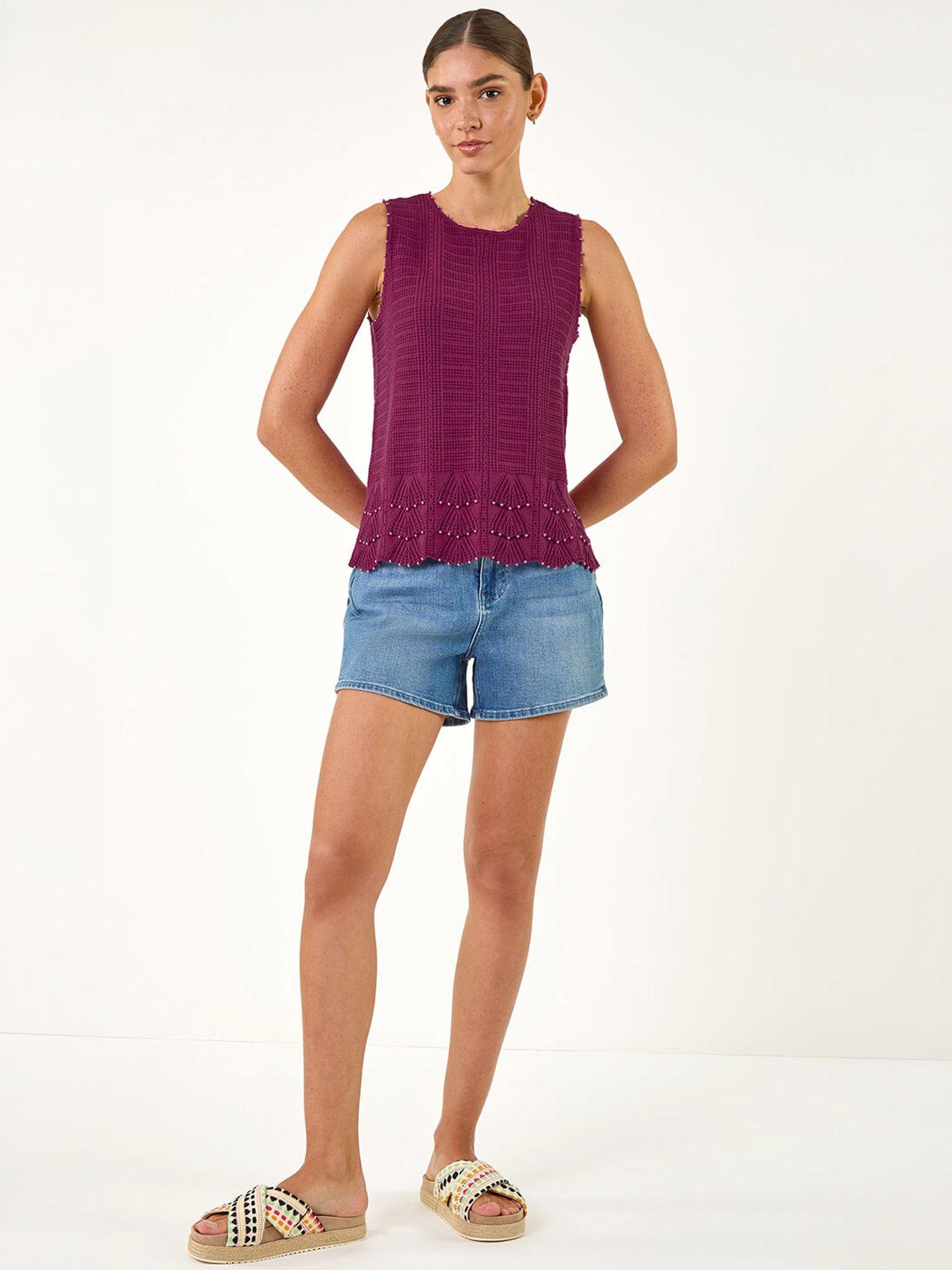 Image 5 of 5 of Roman Pearl Trim Knitted Vest