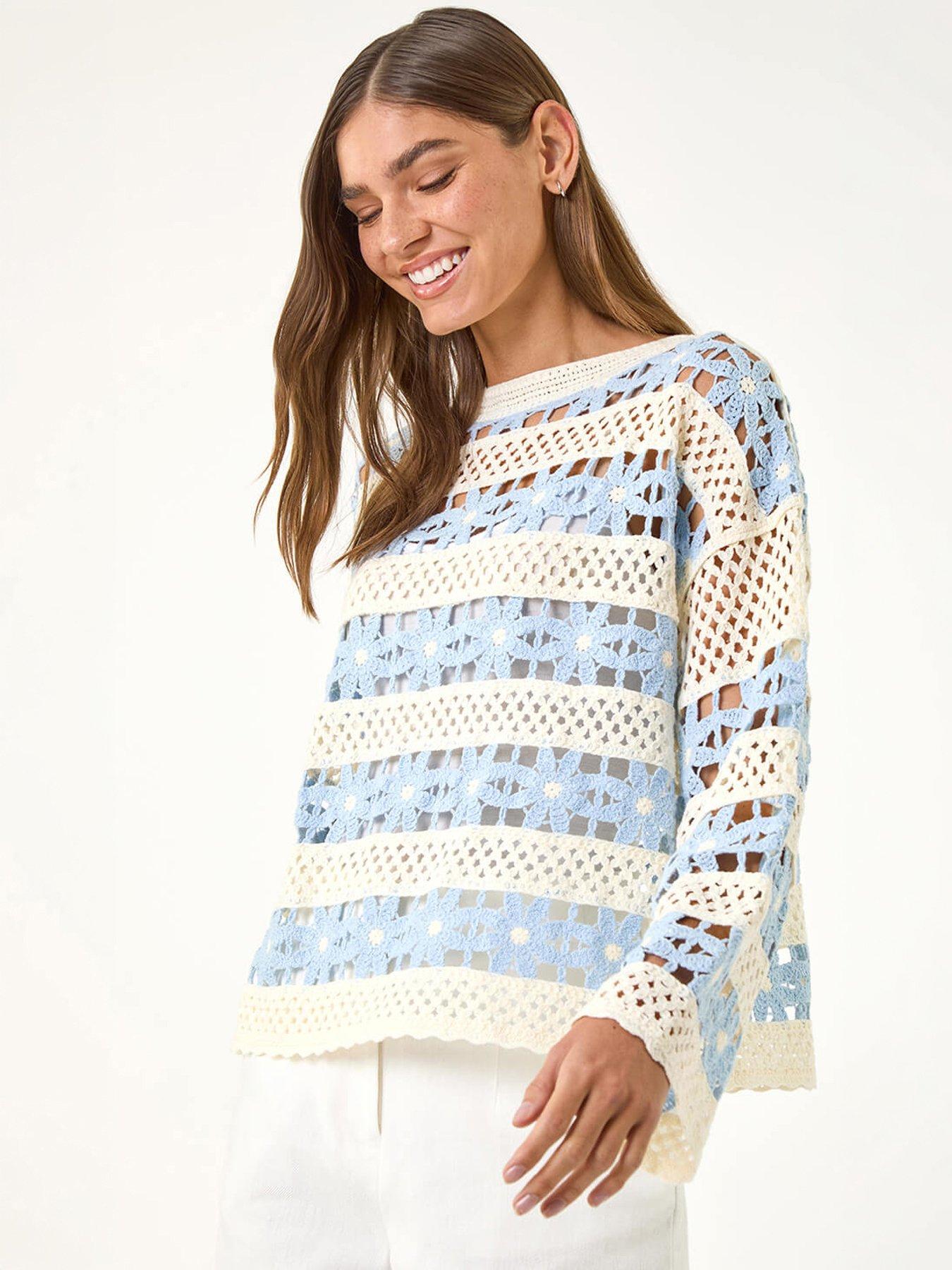 roman-floral-stripe-crochet-knit-jumperfront