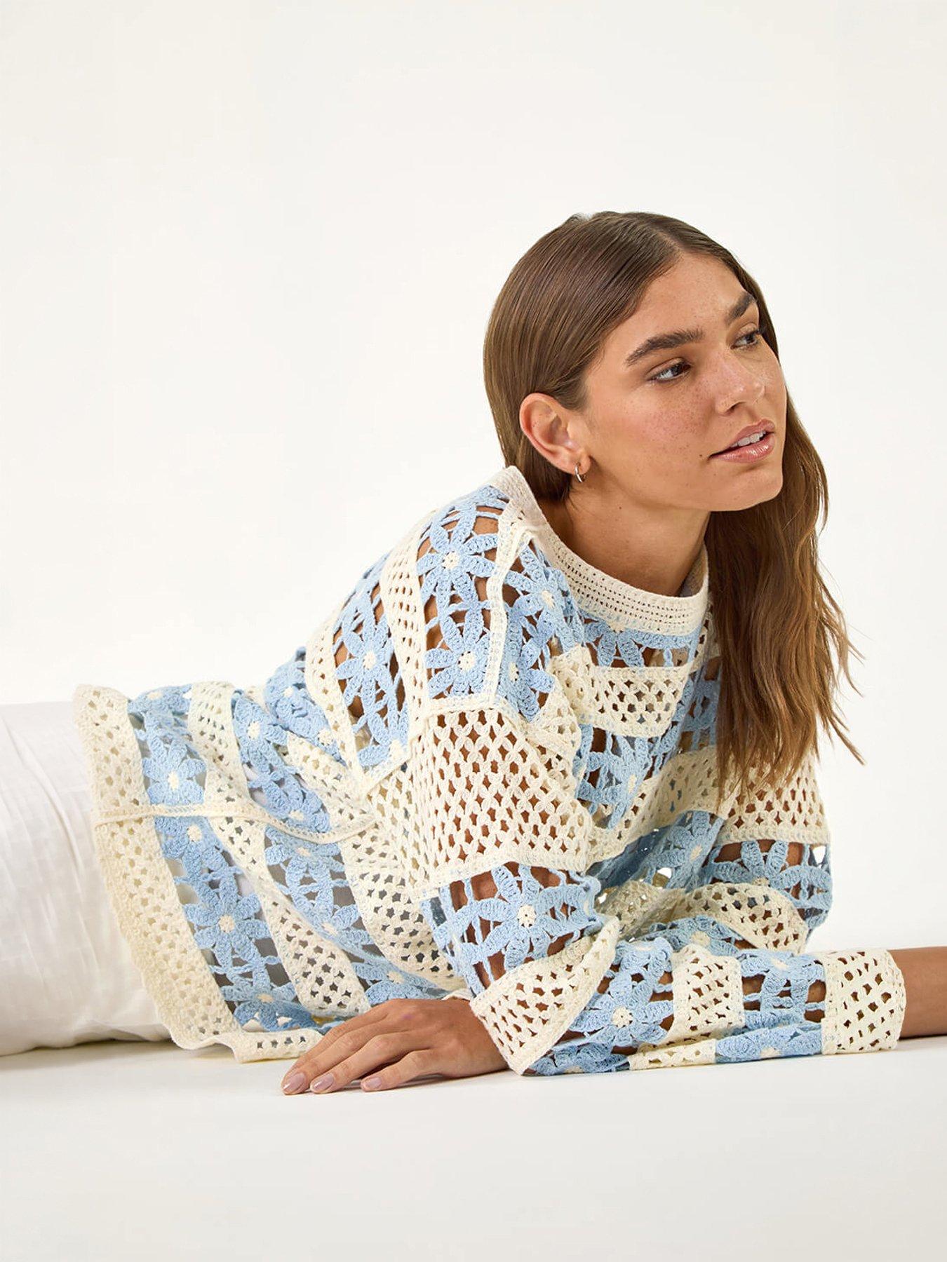 roman-floral-stripe-crochet-knit-jumperback