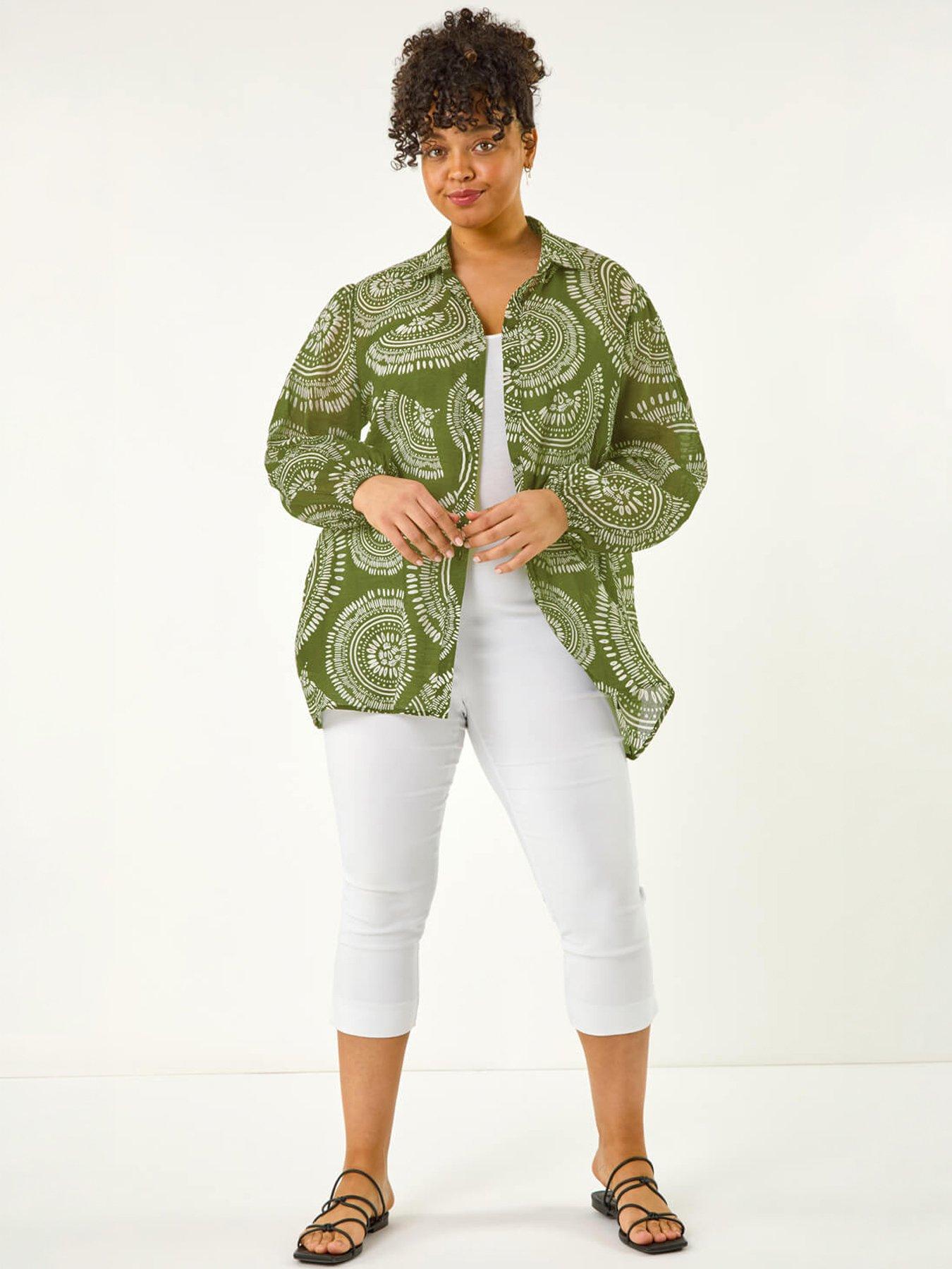 Image 5 of 5 of Roman Curve Abstract Print Woven Shirt