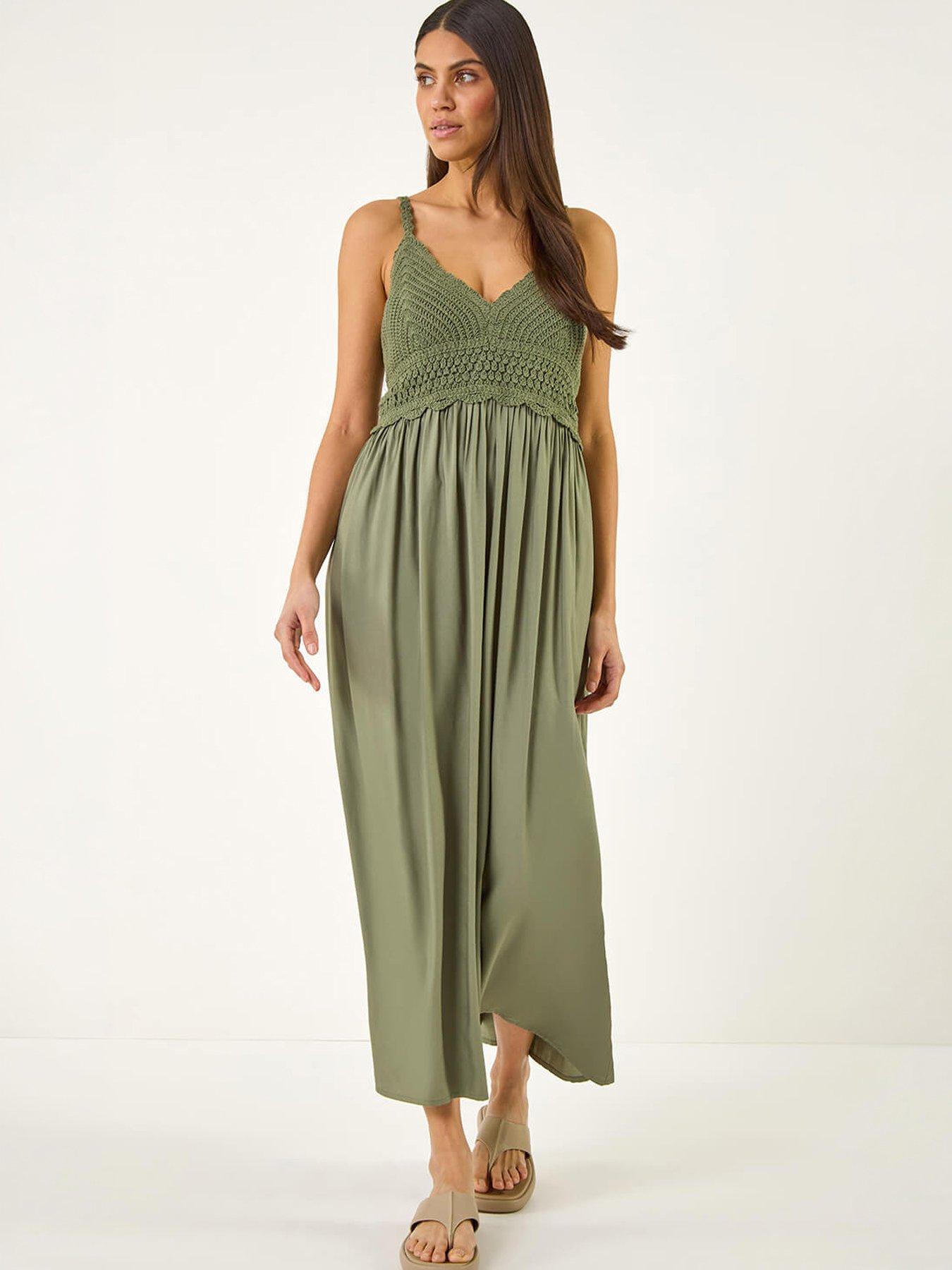 Image 5 of 5 of Roman Crochet Strappy Midi Dress