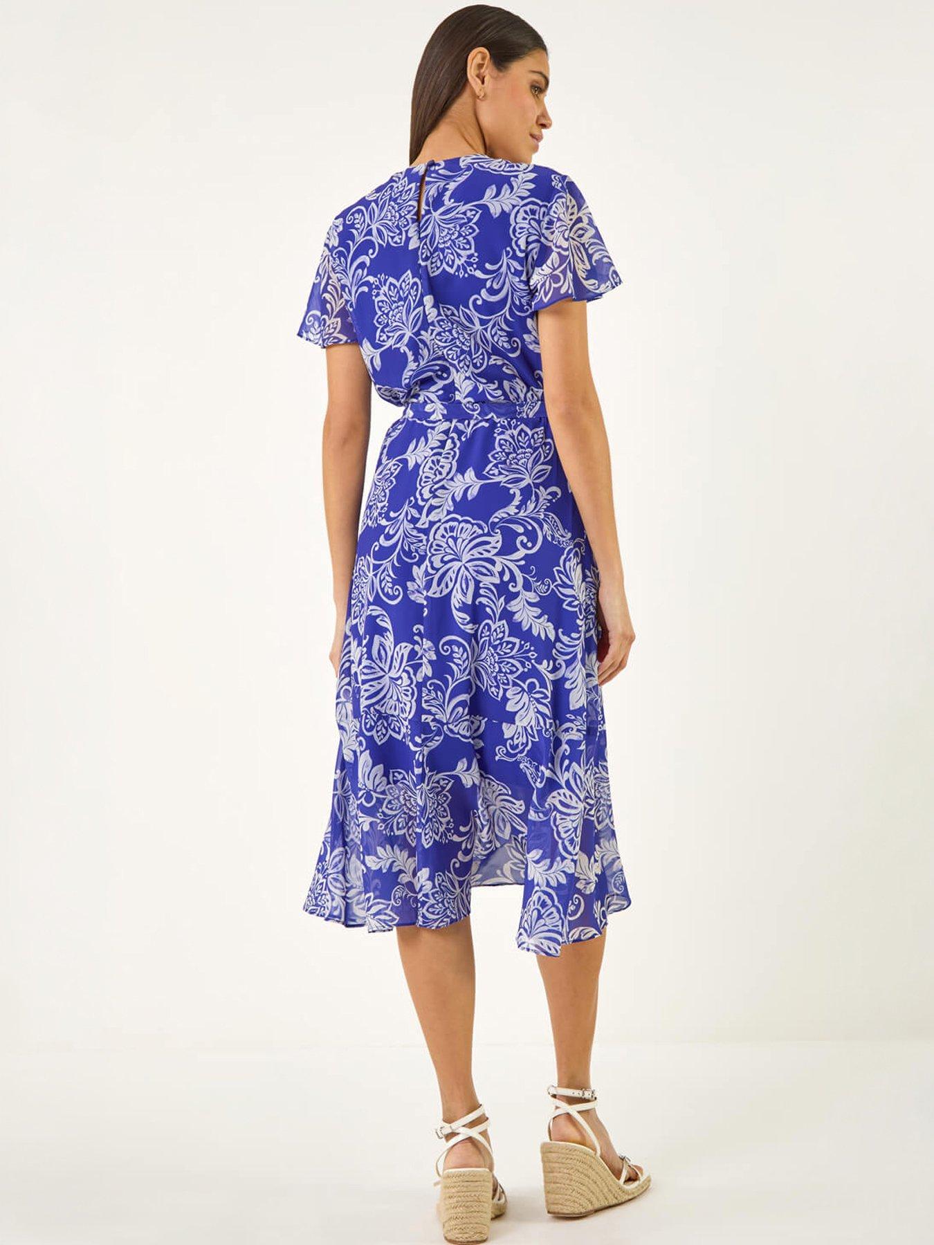 Image 4 of 5 of Roman Floral Print Wrap Dress