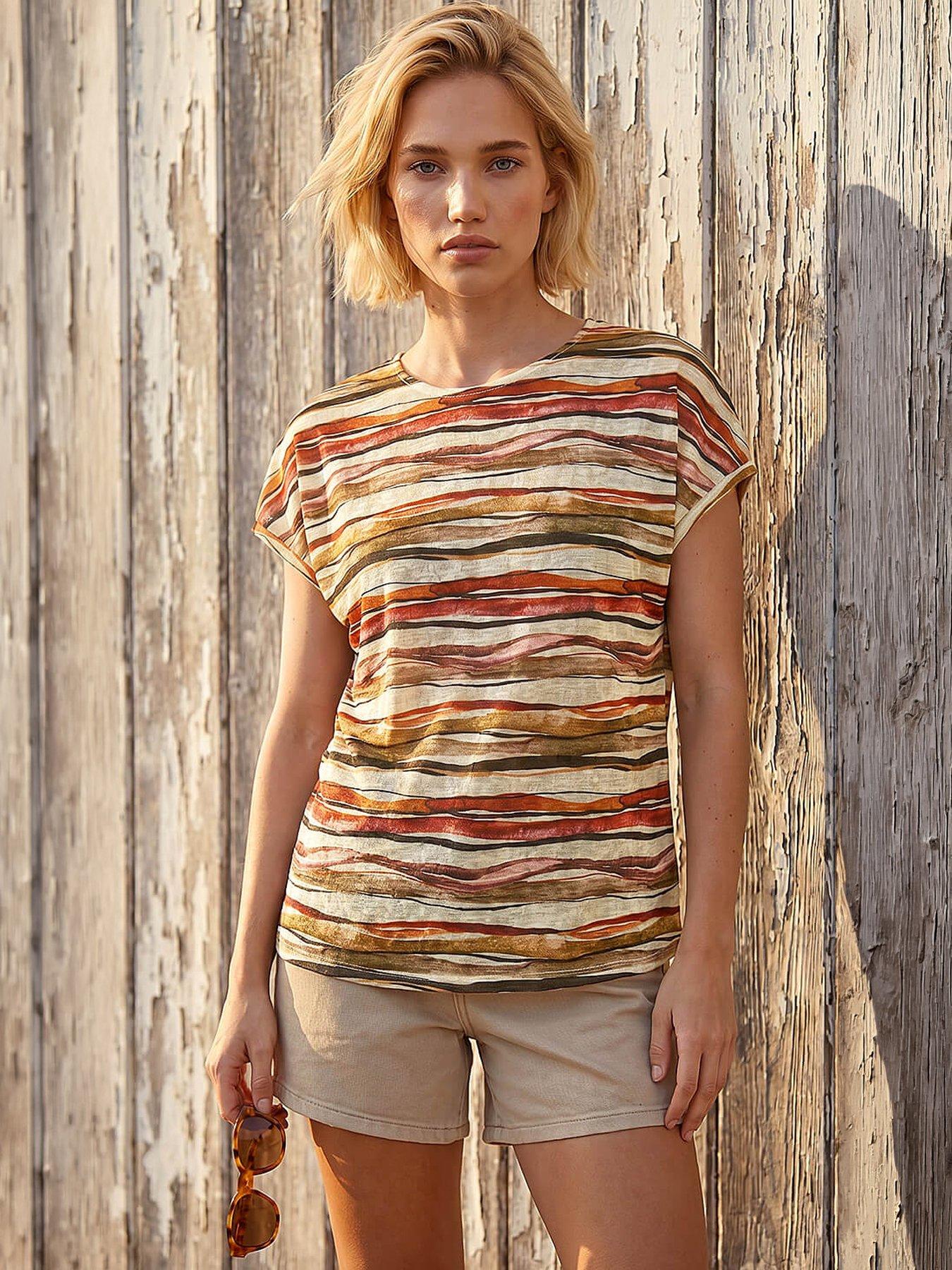 Roman Abstract Print Top