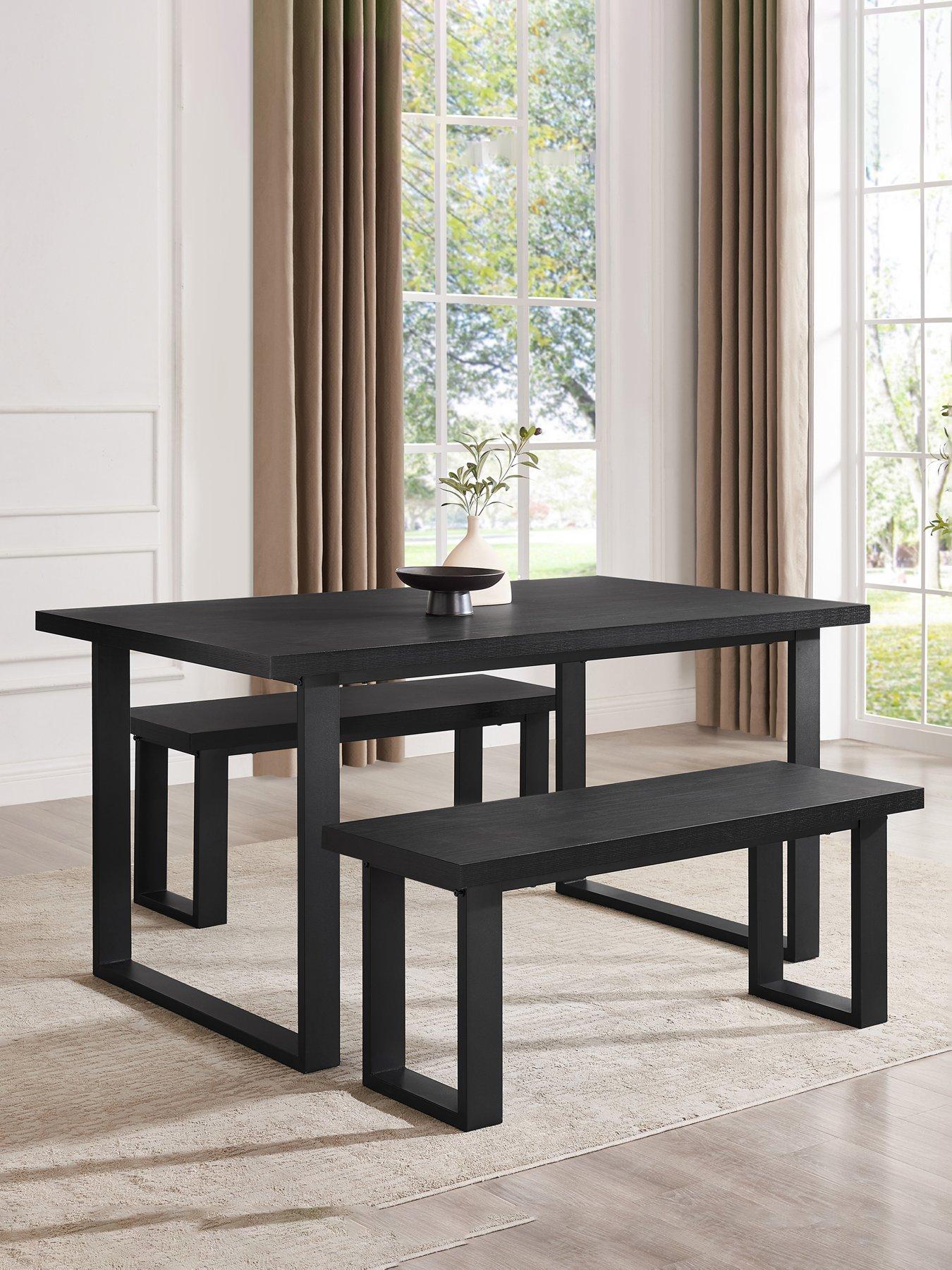 Dusk Harper 4-6 Seater Dining Table - Black