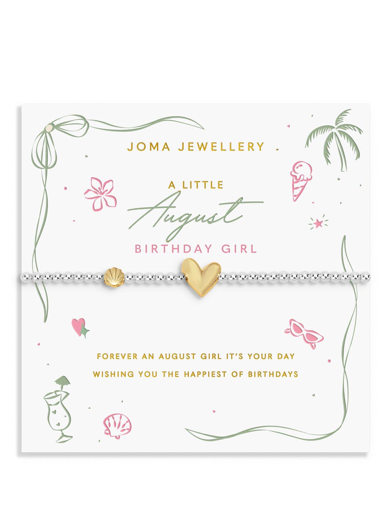 Joma Jewellery BIRTH MONTH A LITTLE , AUGUST , Silver & Gold Plated , Bracelet , 17.5cm stretch