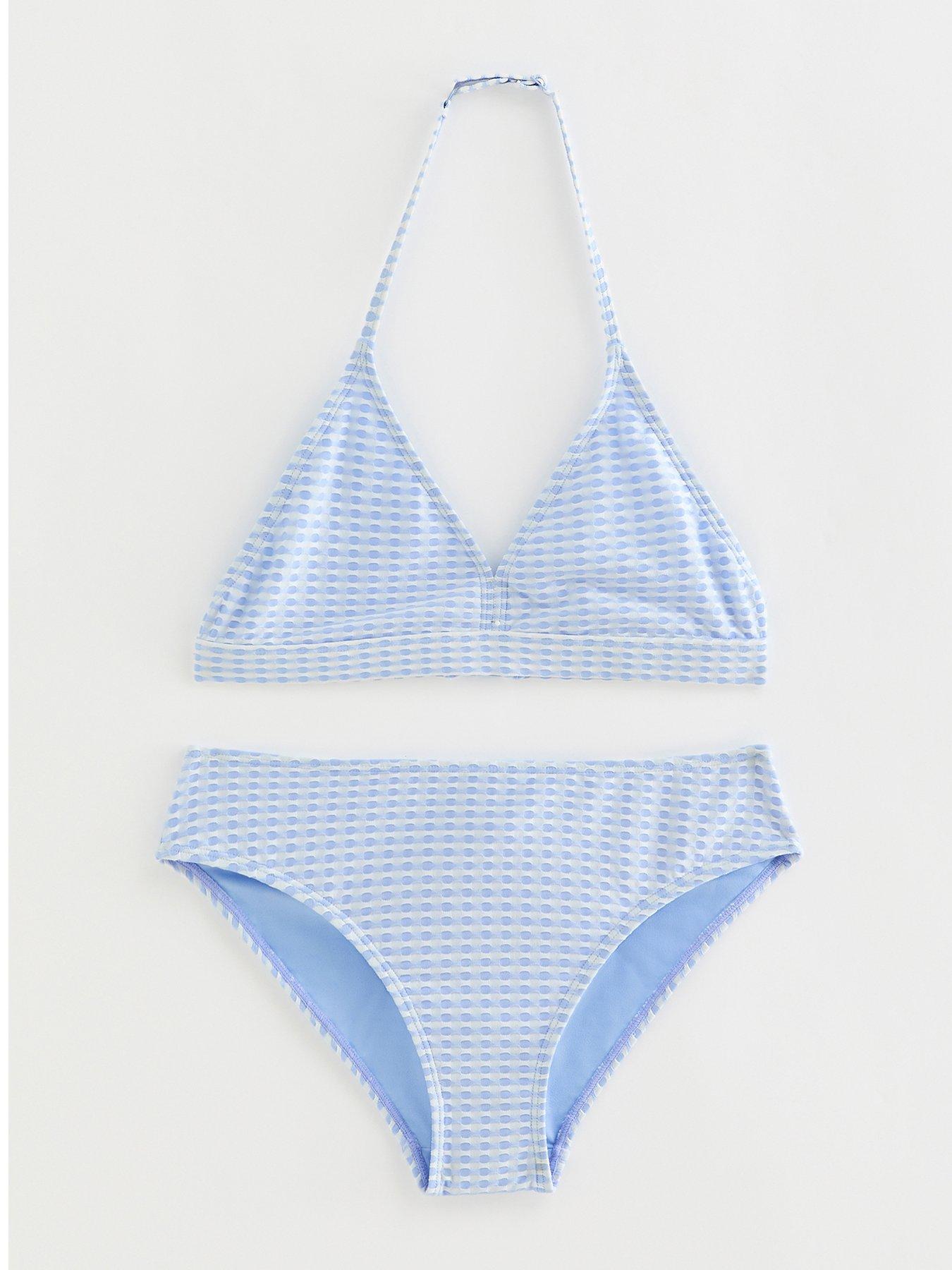 New Look 915 Girls Textured Stripe Bikini Set - Blue
