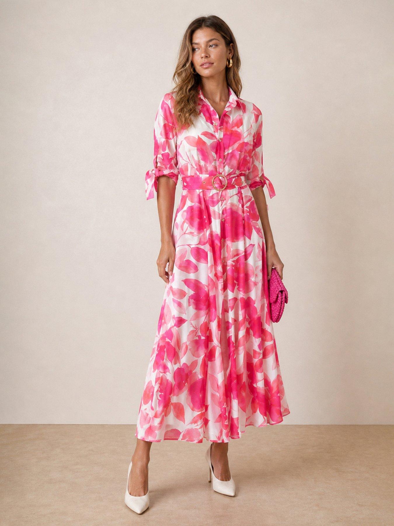 Style Cheat Daphne Floral Shirt Dress - Pink