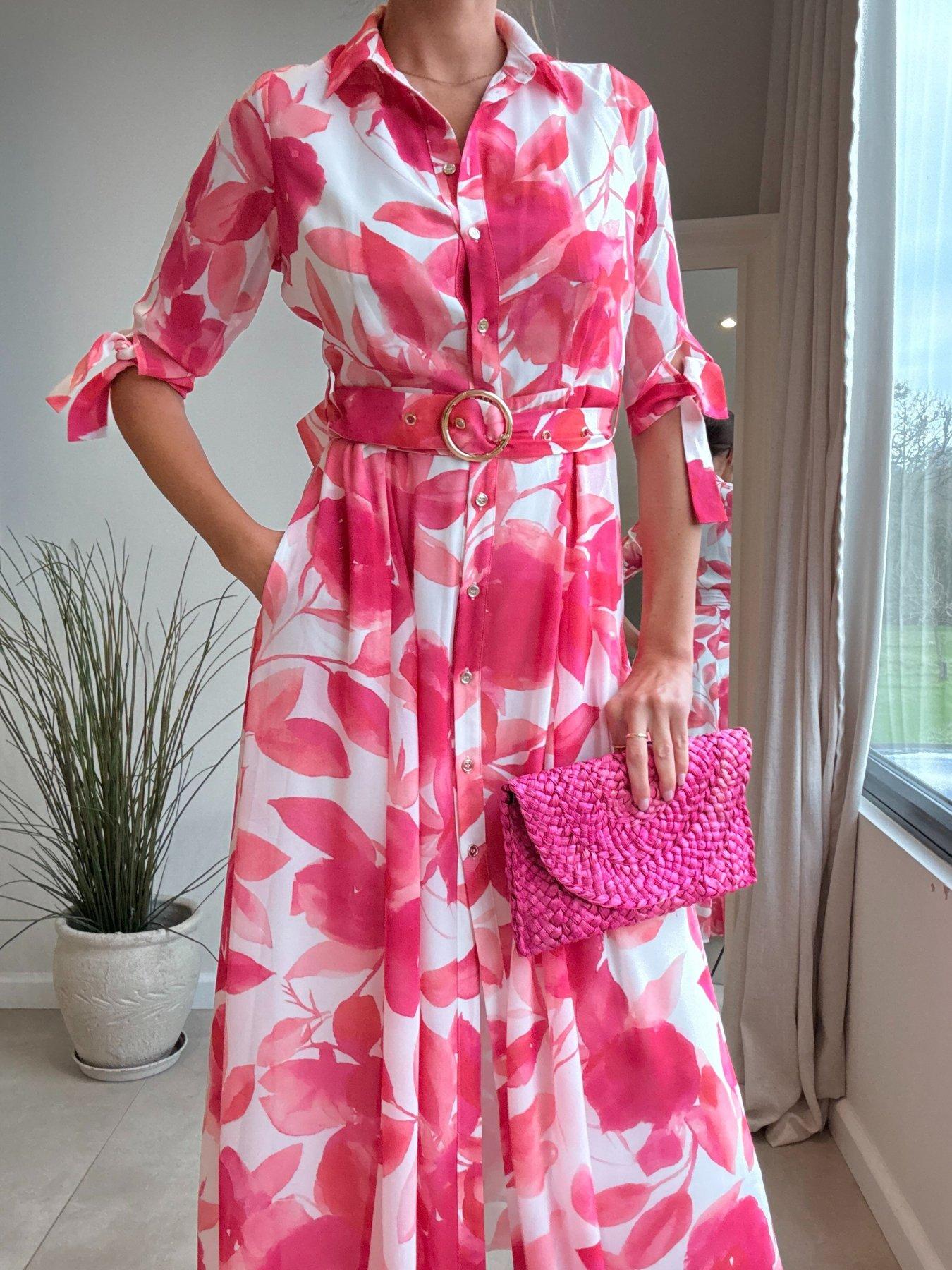 Image 2 of 4 of Style Cheat Daphne Floral Shirt Dress - Pink