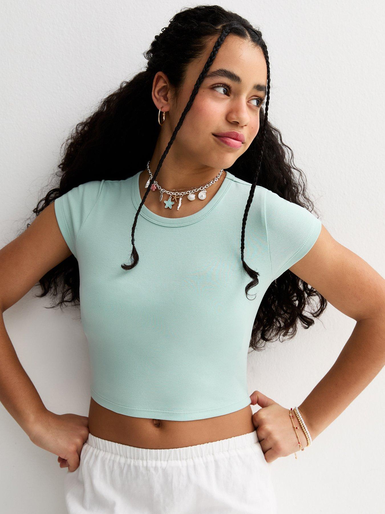 New Look 915 Girls Turquoise Short Sleeve Top - Light Blue