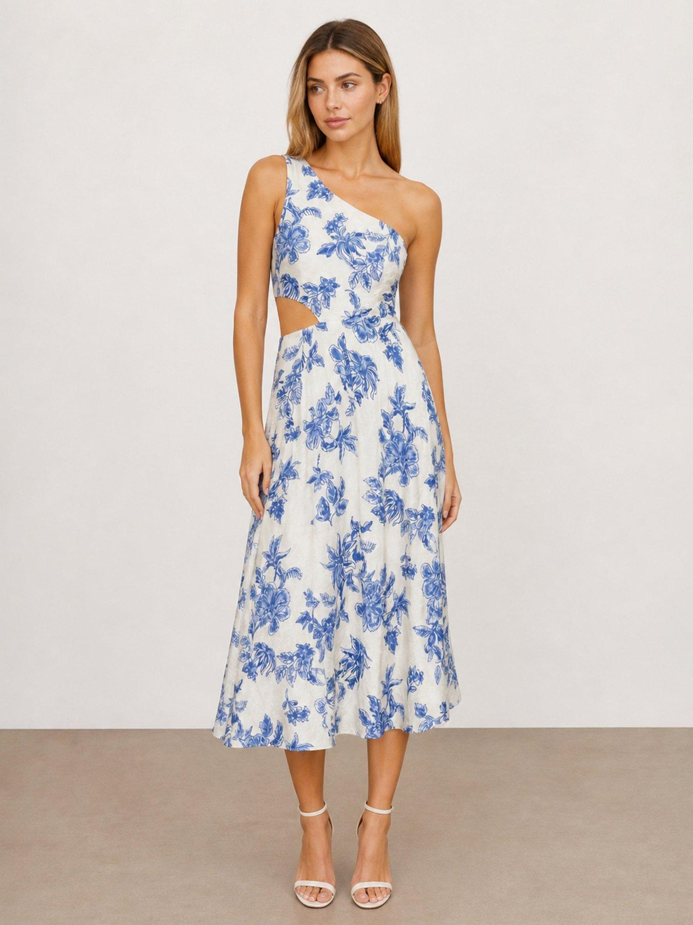 Style Cheat Jasmine One Shoulder Dress - Blue