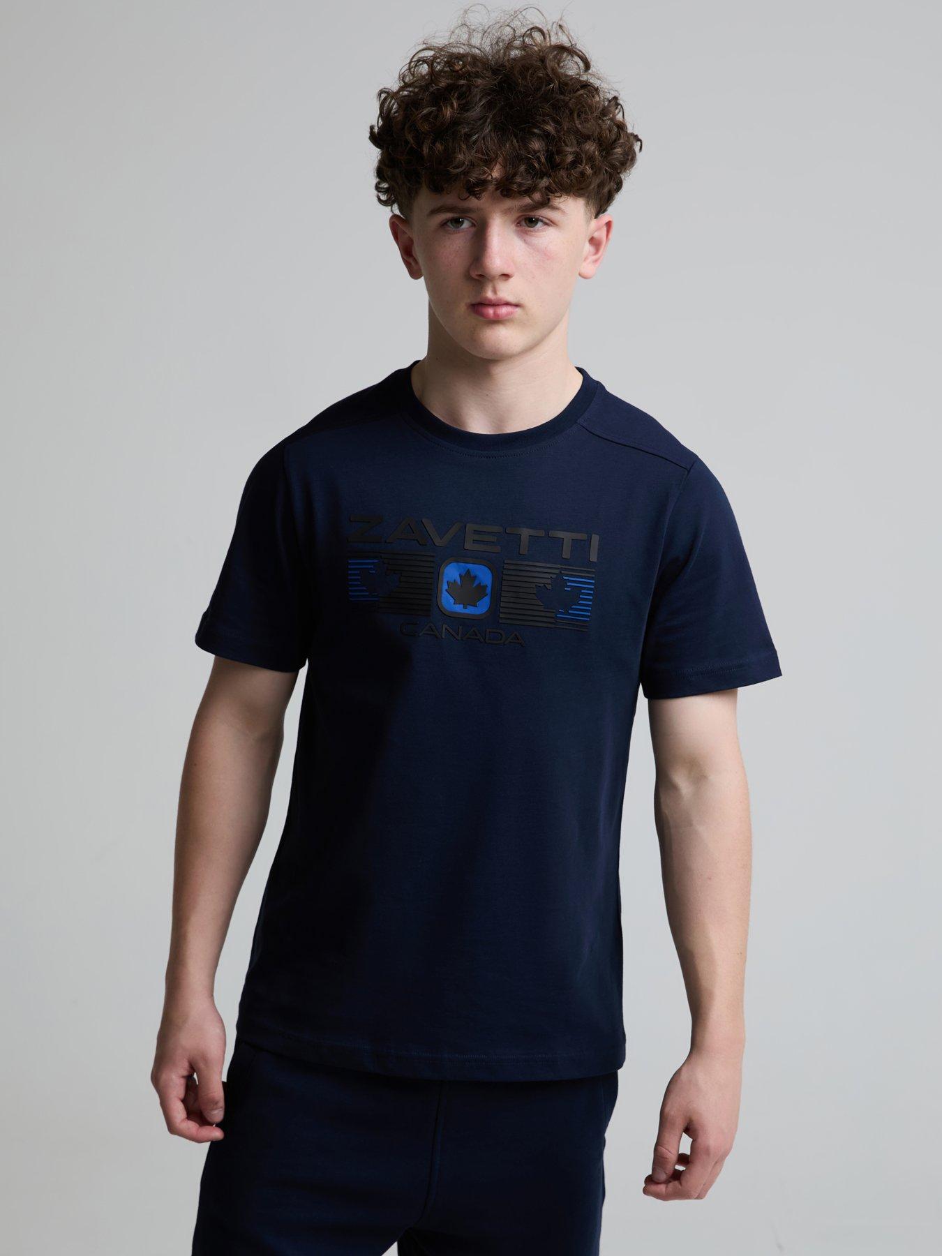 Zavetti Canada Boys Ravino Logo T-shirt - Navy