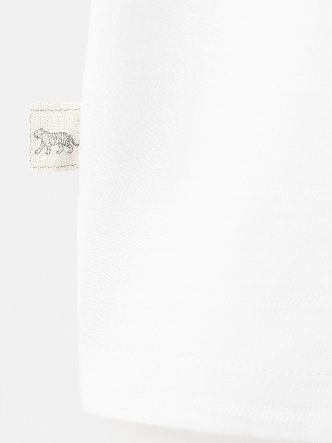 Image 4 of 4 of Mango Boys Textured Stripe Short Sleeve T-shirt - White