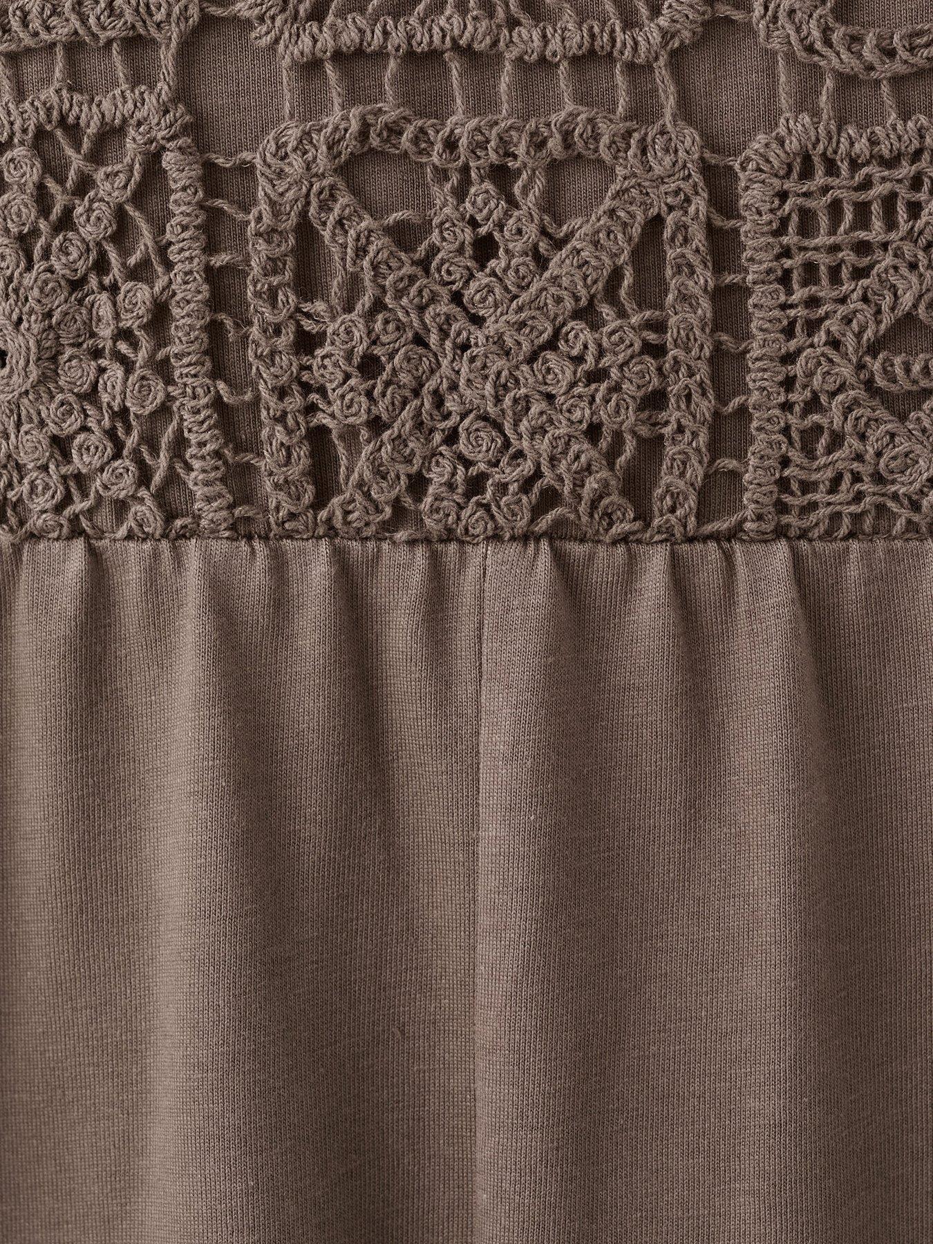 Image 3 of 4 of Mango Girls Crochet Jumpsuit - Brown
