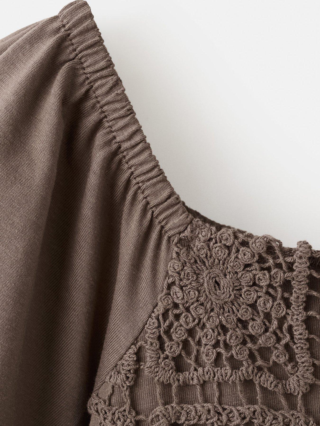 Image 4 of 4 of Mango Girls Crochet Jumpsuit - Brown