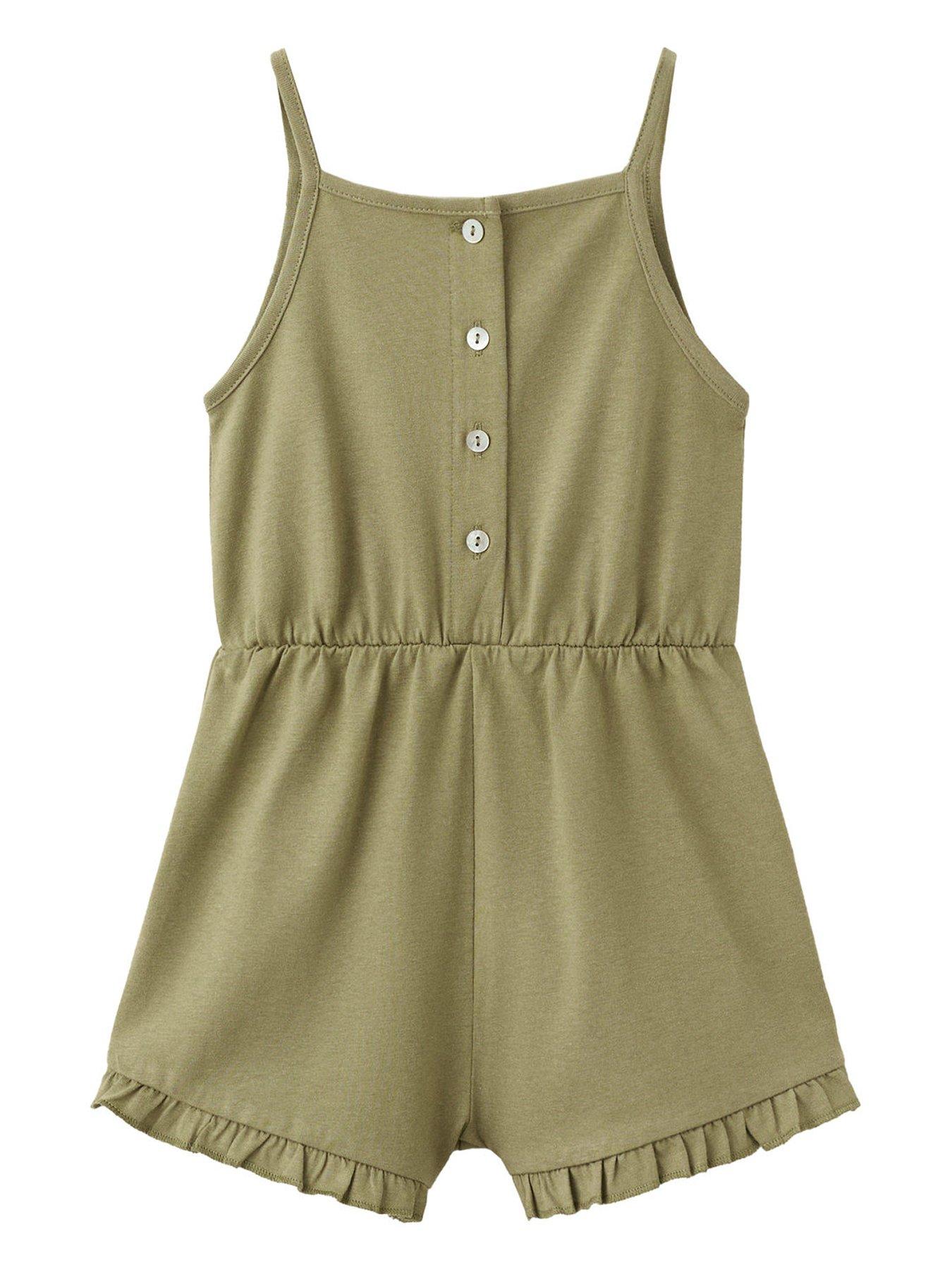 Mango Younger Girls Playsuit - Khaki