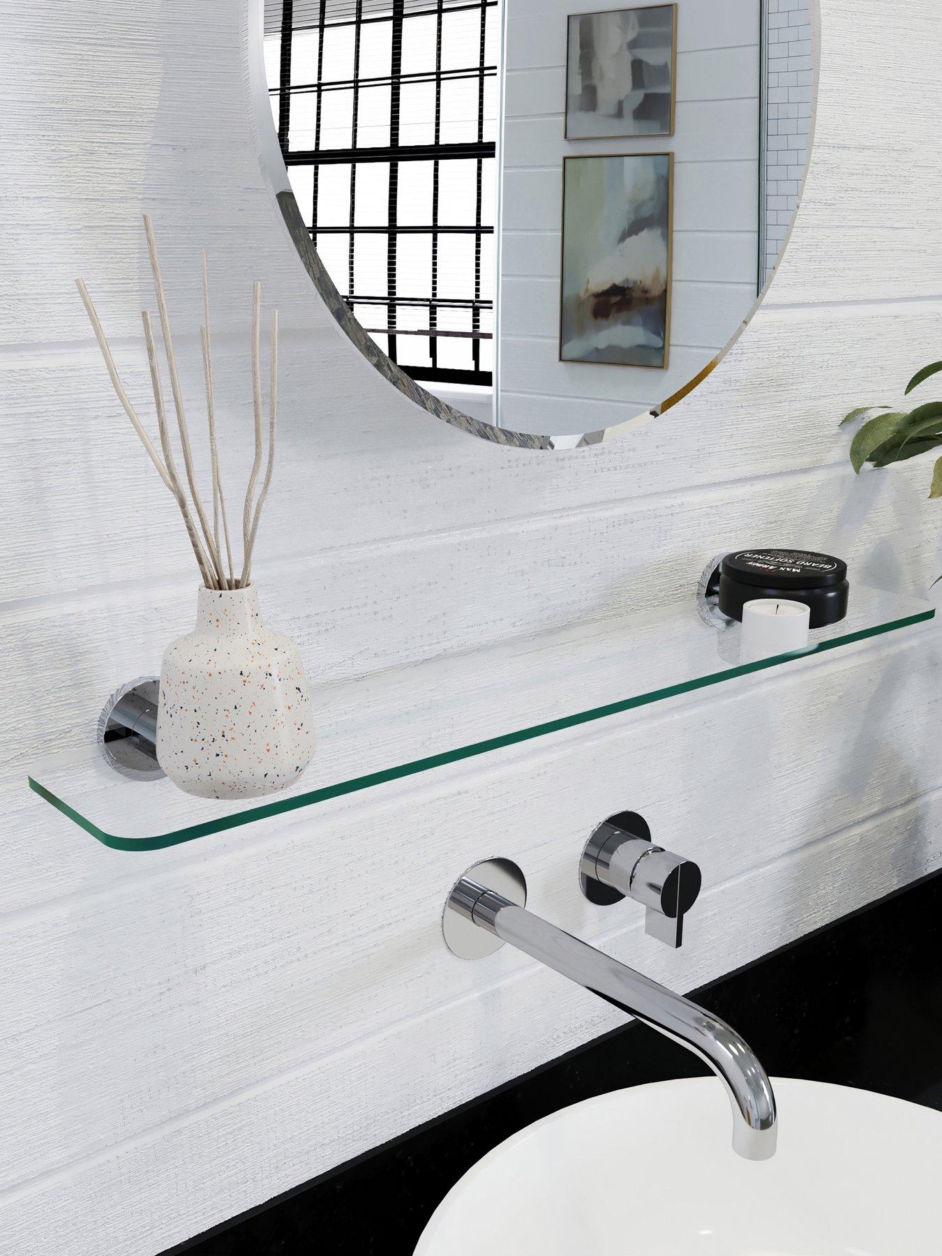 croydex-metra-glass-shelf-with-flexi-fix-bracketsfront