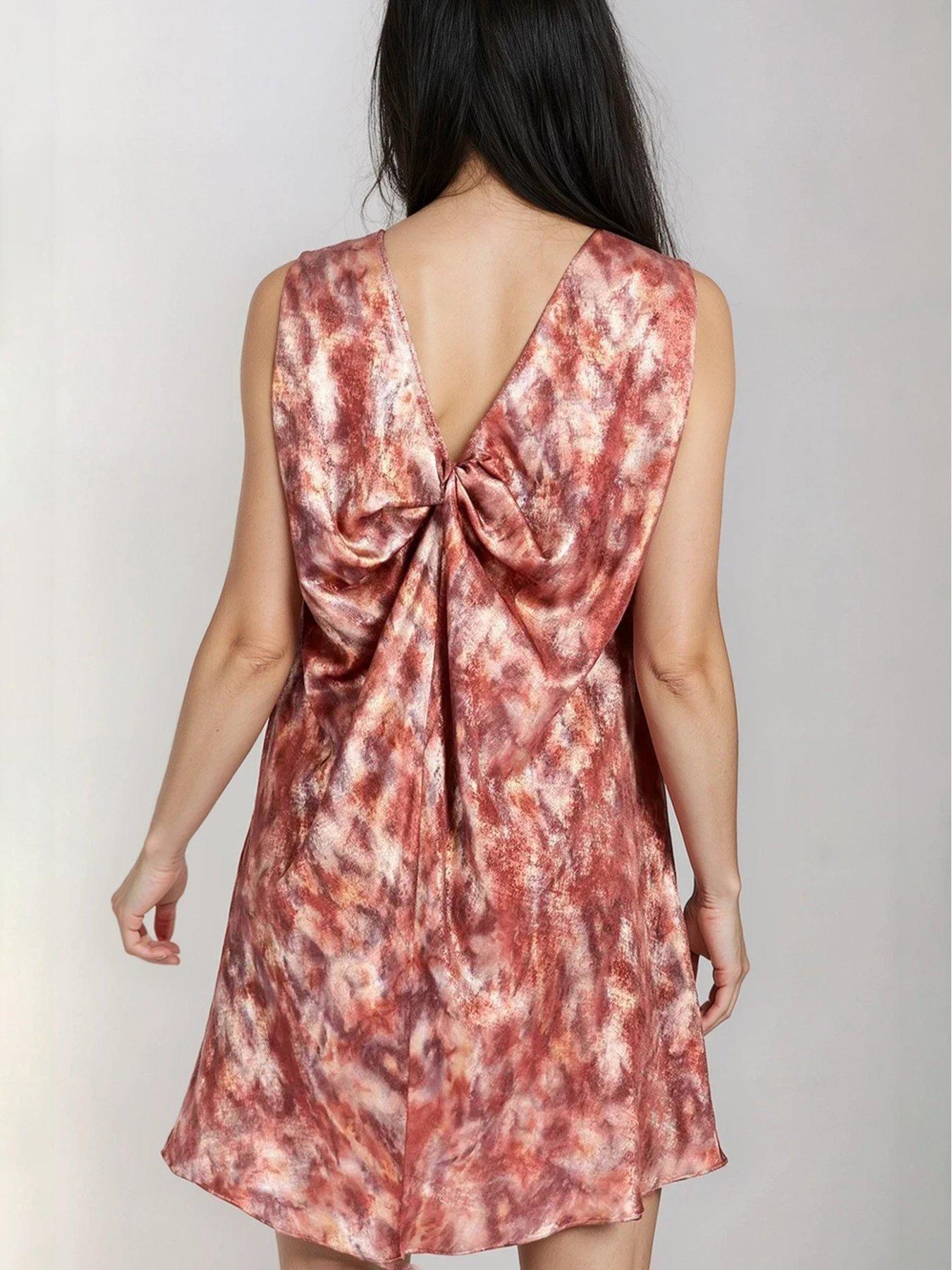 Image 2 of 4 of Little Mistress Blur Print Satin Mini Dress - Multi