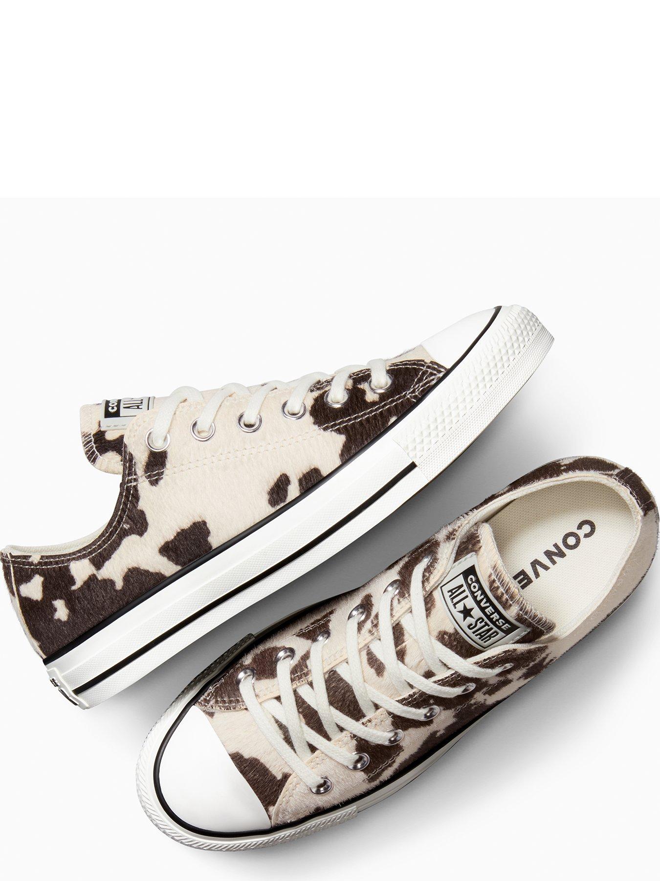 Image 4 of 7 of Converse Womens Chuck Taylor All Star Cow Pony Hair Trainers - Brown