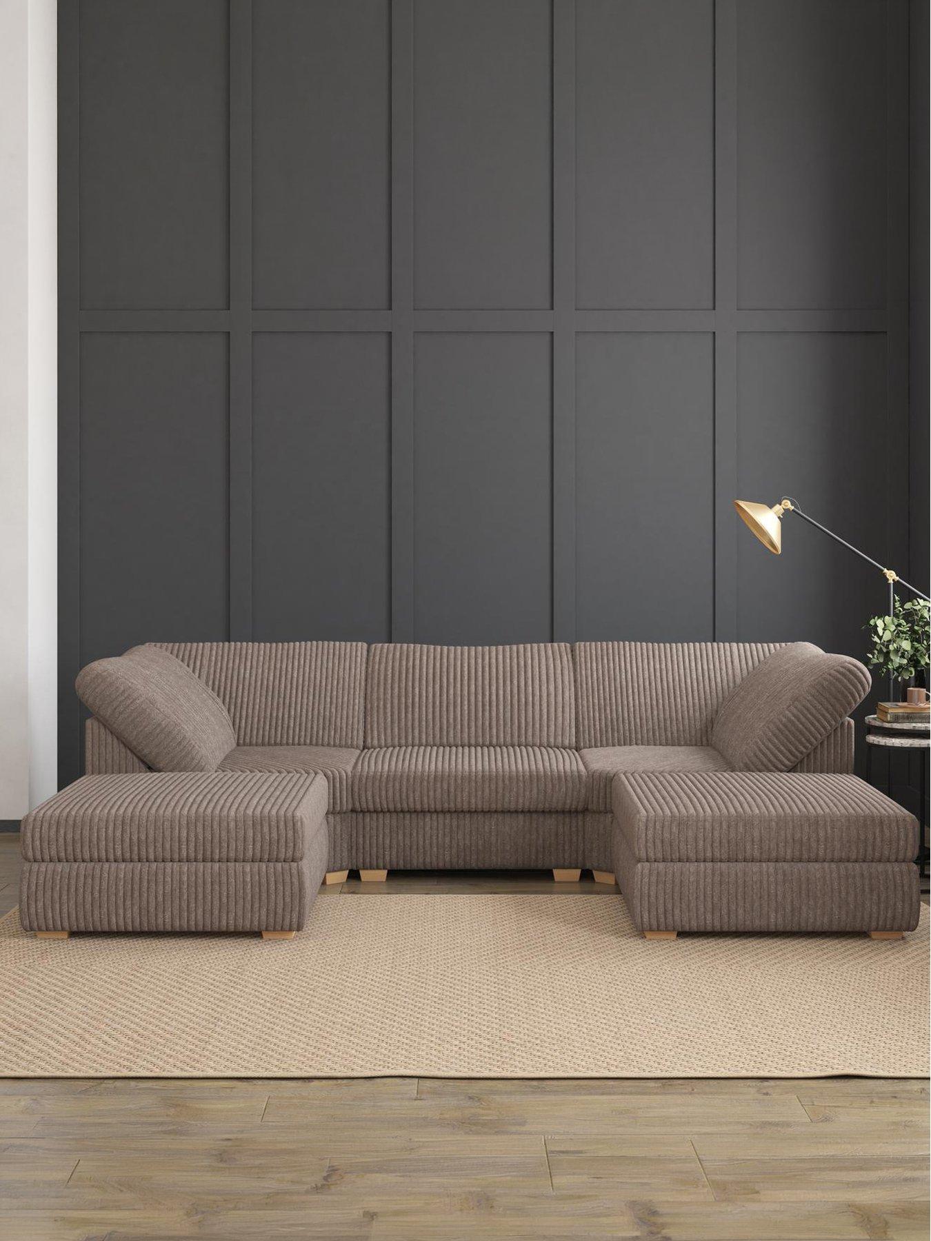 Aspire Nestle U Shaped Sofa - Faux Fur