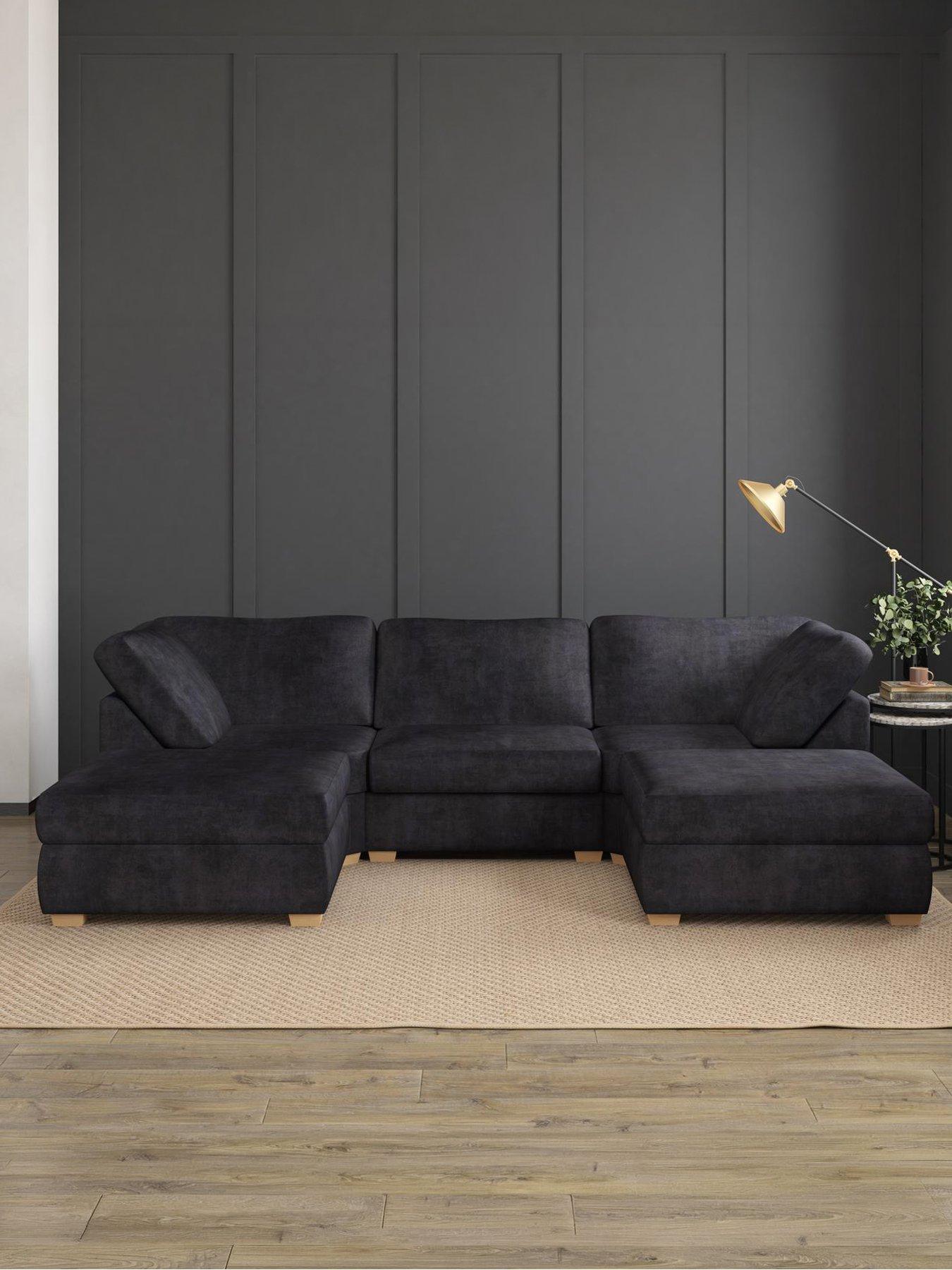 Image 1 of 7 of Aspire Nestle U Shaped Sofa - Velvet
