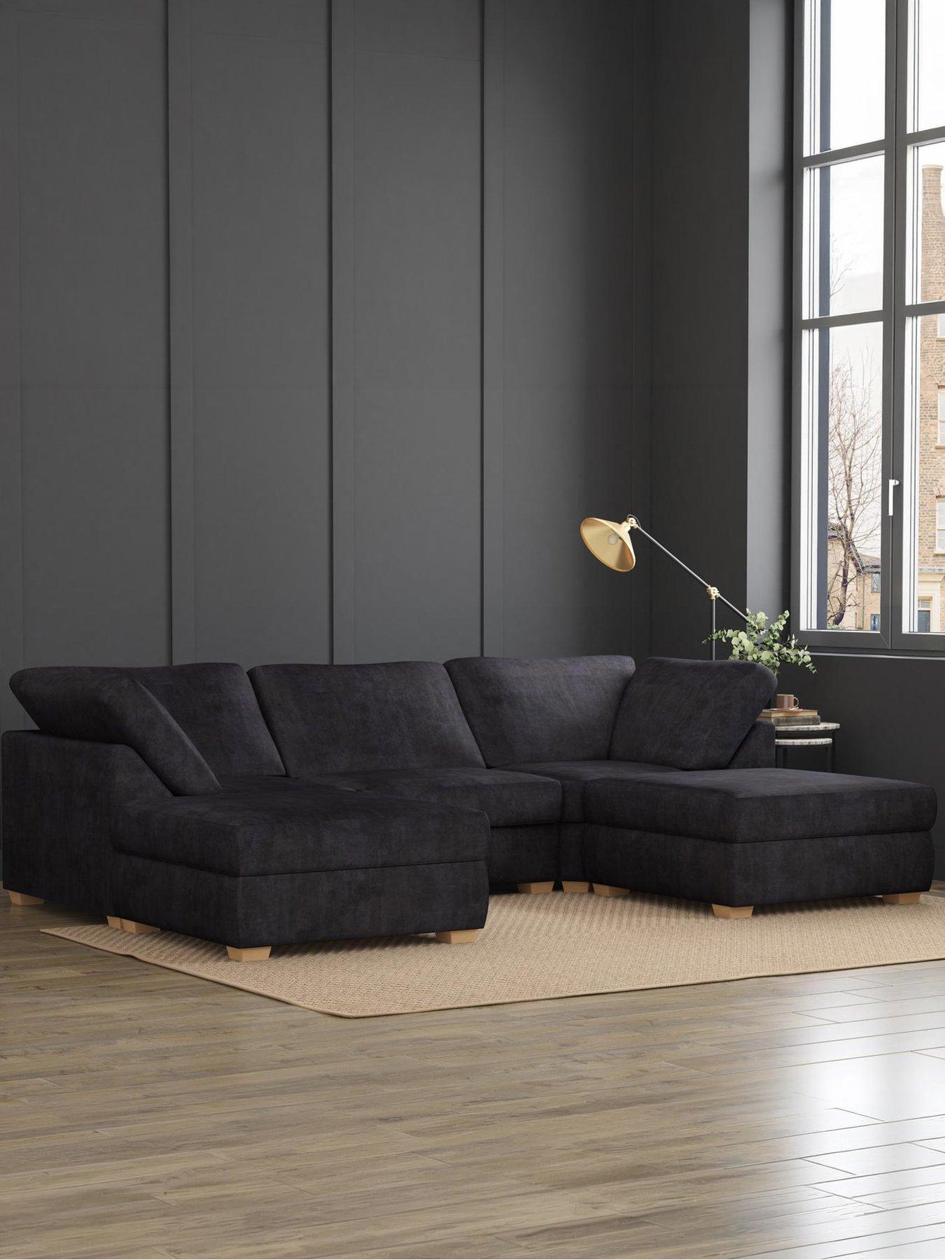 Image 4 of 7 of Aspire Nestle U Shaped Sofa - Velvet