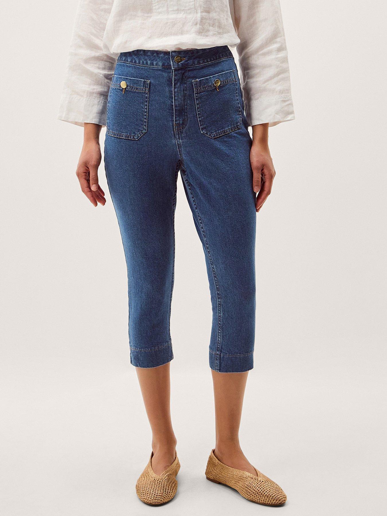 Image 1 of 2 of Monsoon Cassie Denim Capri