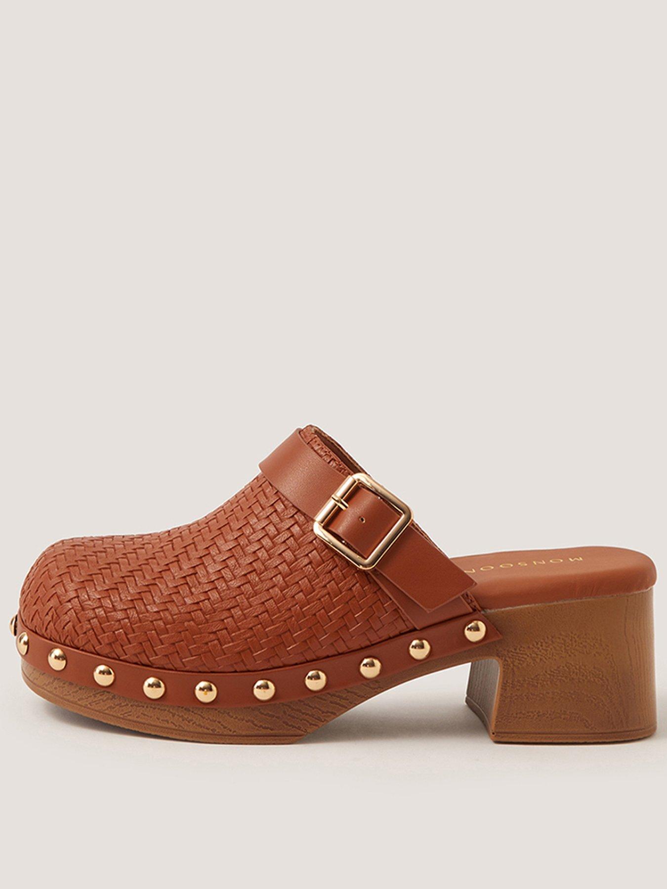 Monsoon Celia Studded Clog Sandal - Brown