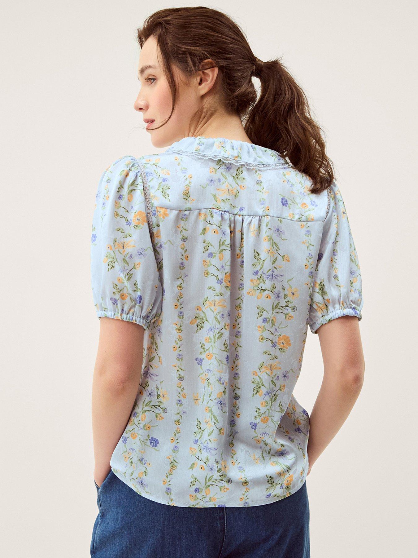 Image 2 of 5 of Monsoon Naomi Floral Shirt - Blue
