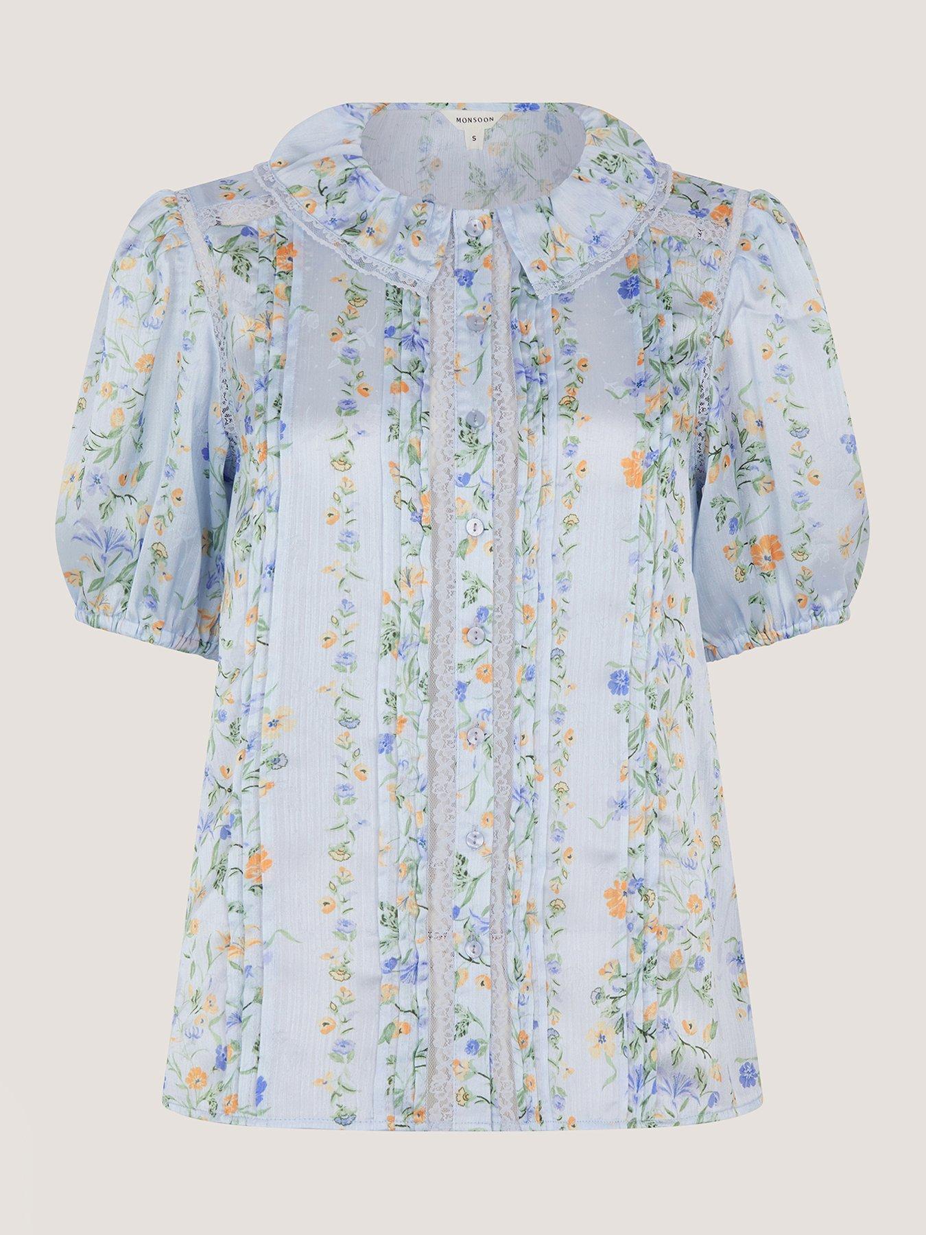 Image 5 of 5 of Monsoon Naomi Floral Shirt - Blue
