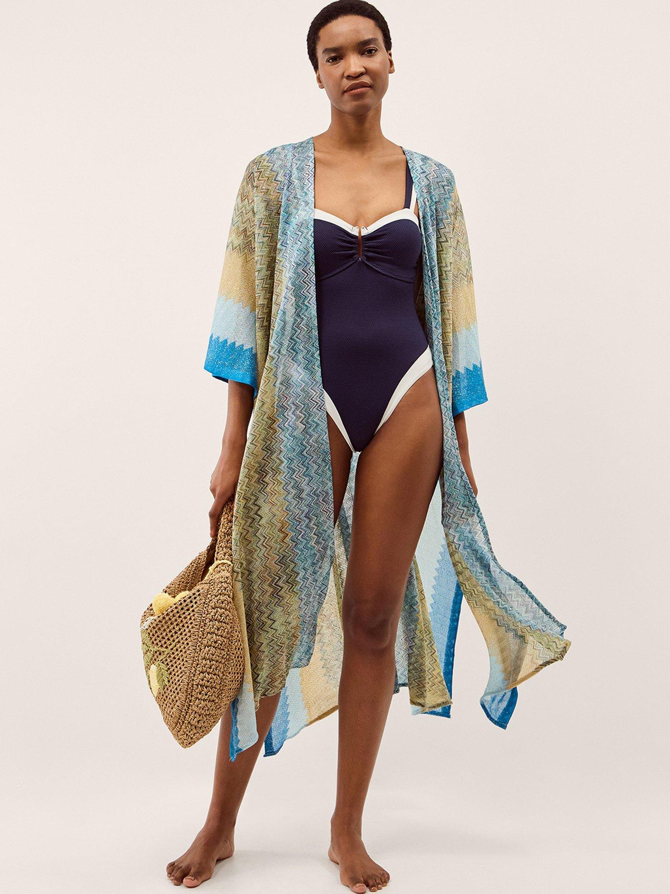 Image 2 of 4 of Monsoon Ava Zigzag Stripe Coverup