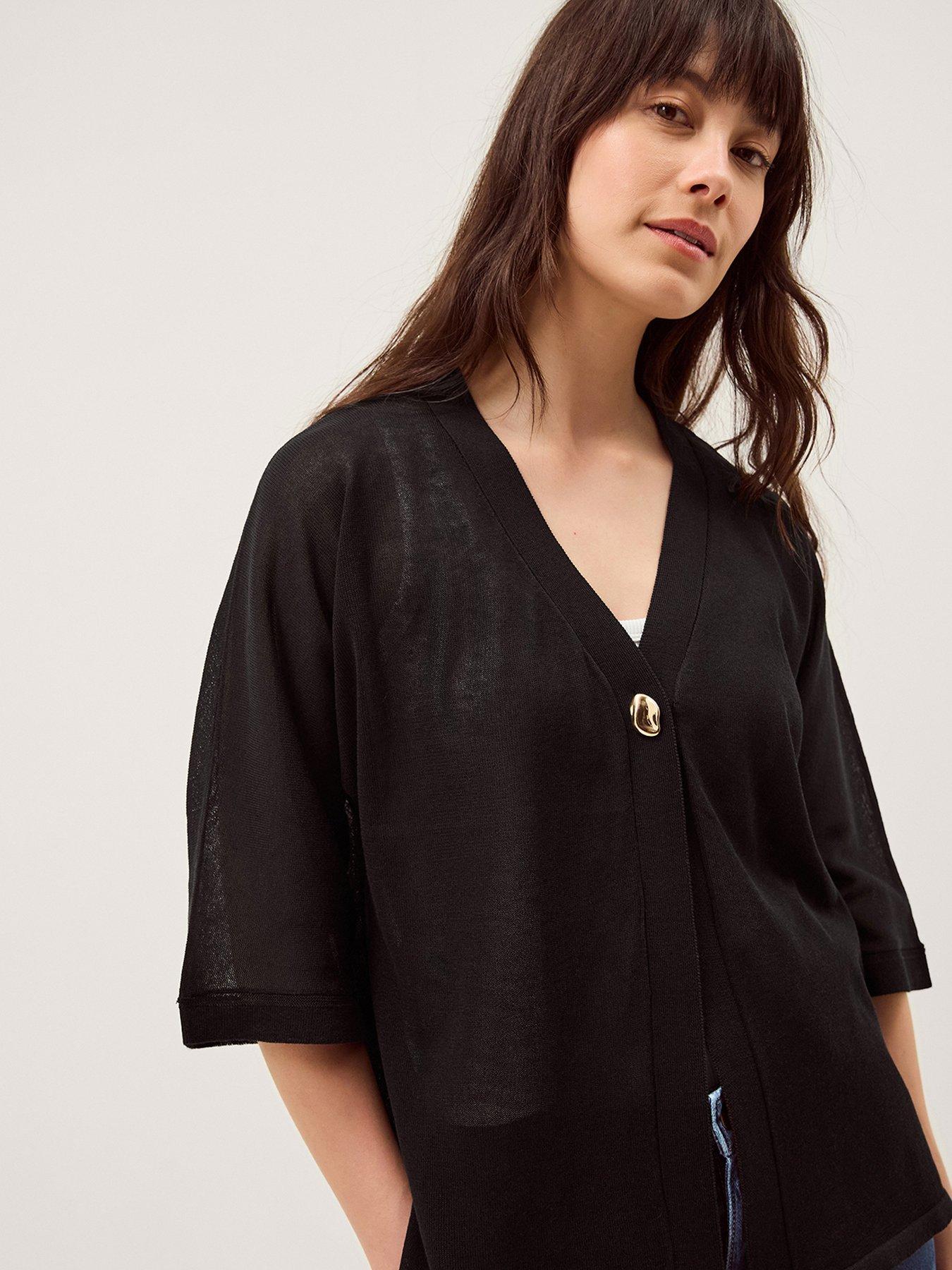 Monsoon Beth Button Cardigan - Black