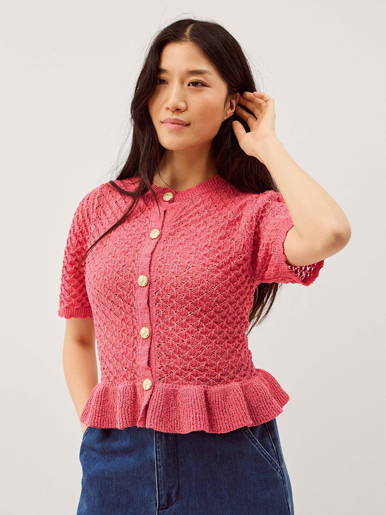 Monsoon Shea Stitch Cardigan - Pink