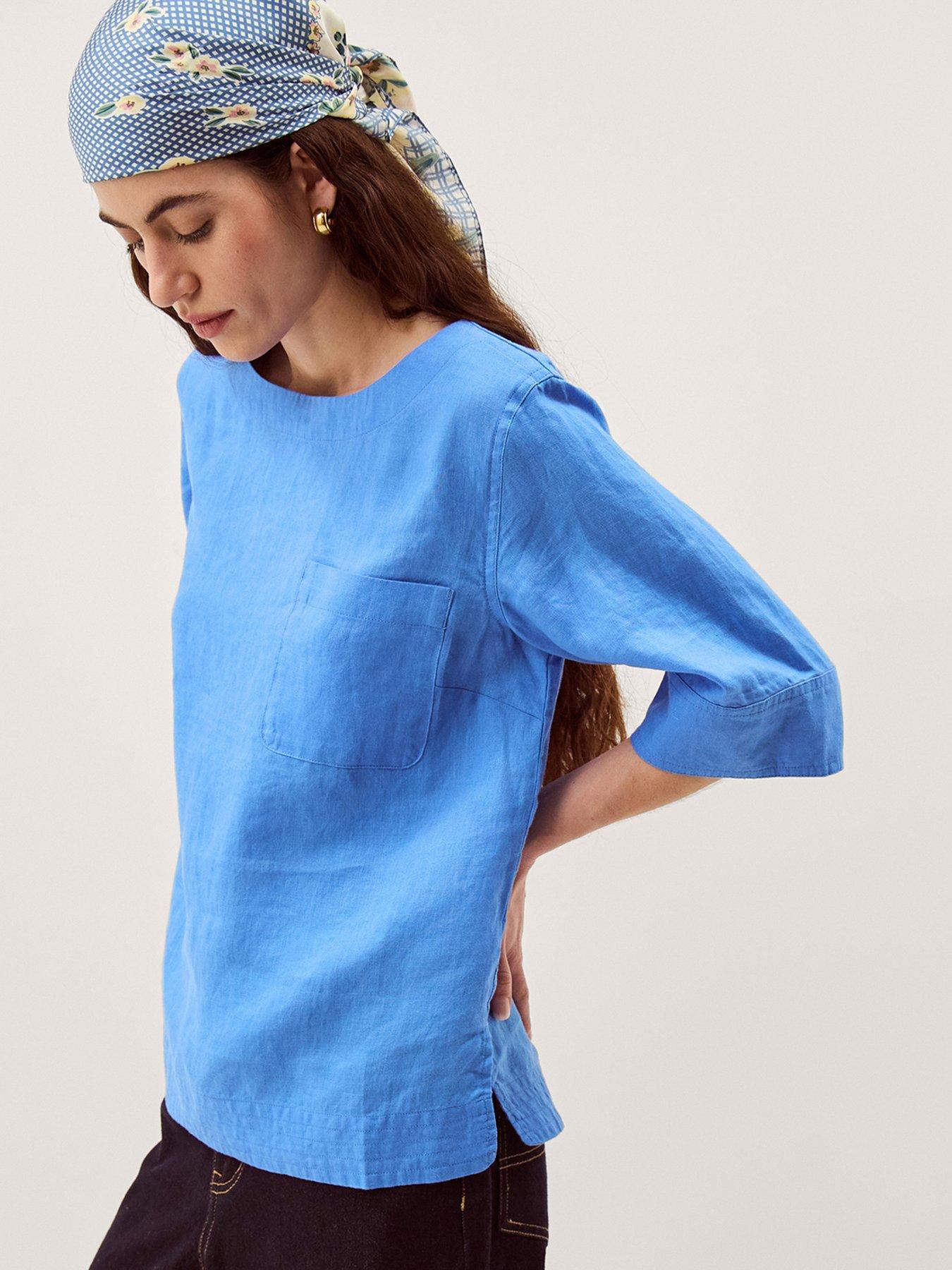 Image 1 of 5 of Monsoon Ingrid Linen Tee