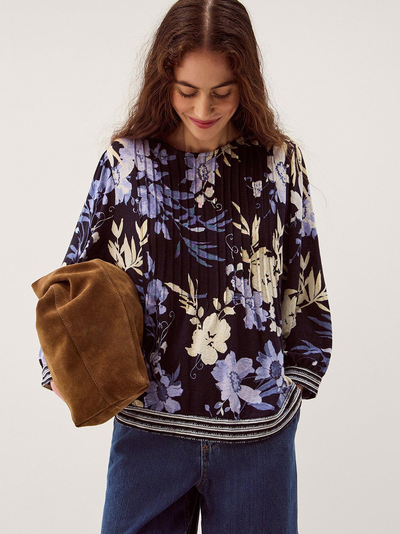 Image 1 of 5 of Monsoon Nicolete Print Pintuck To