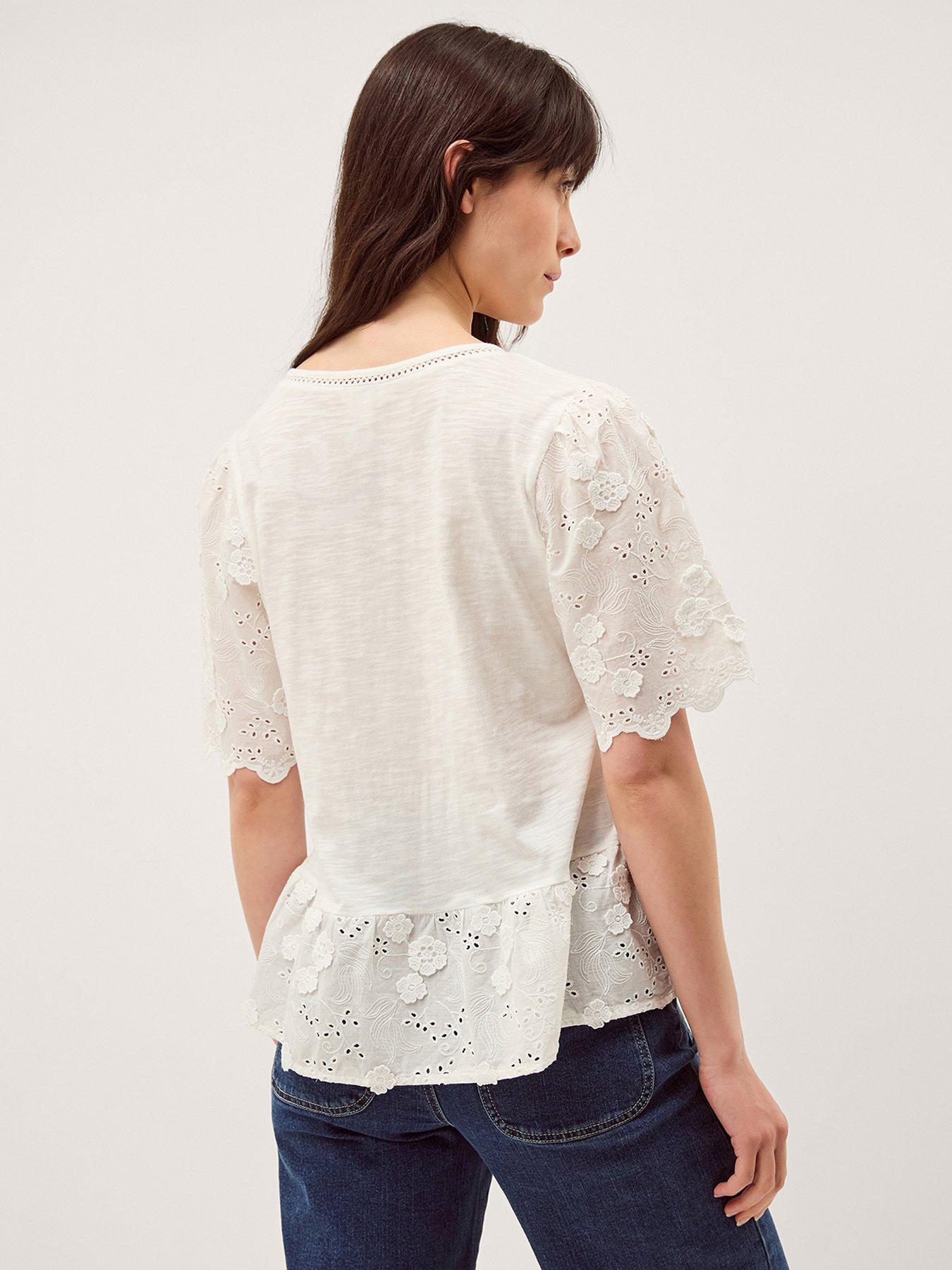 Image 2 of 5 of Monsoon Freya Fabric Mix Top