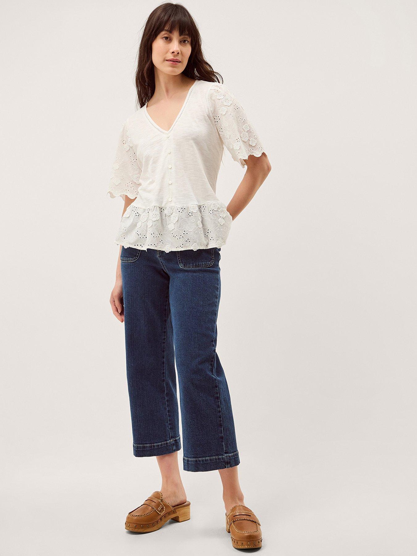 Image 3 of 5 of Monsoon Freya Fabric Mix Top