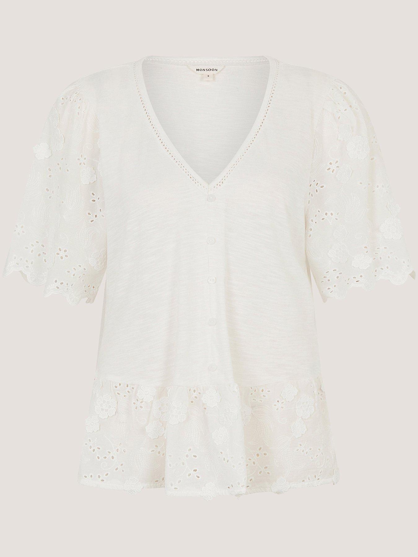 Image 5 of 5 of Monsoon Freya Fabric Mix Top