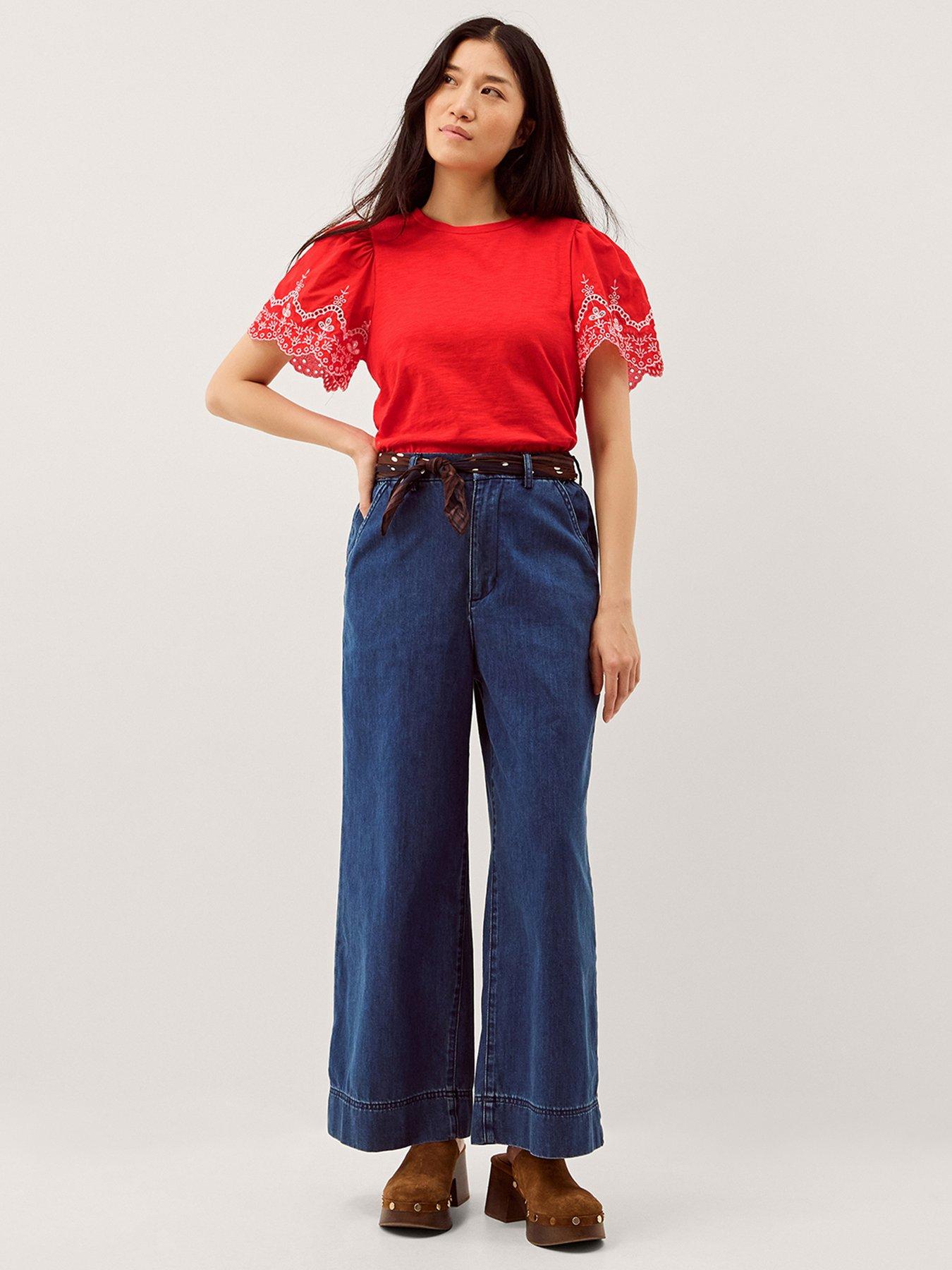 Image 3 of 5 of Monsoon Bree Broderie Jersey Tshirt