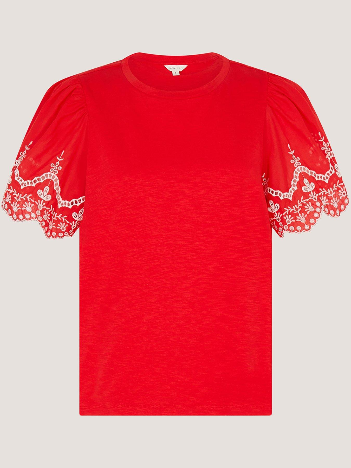 Image 5 of 5 of Monsoon Bree Broderie Jersey Tshirt