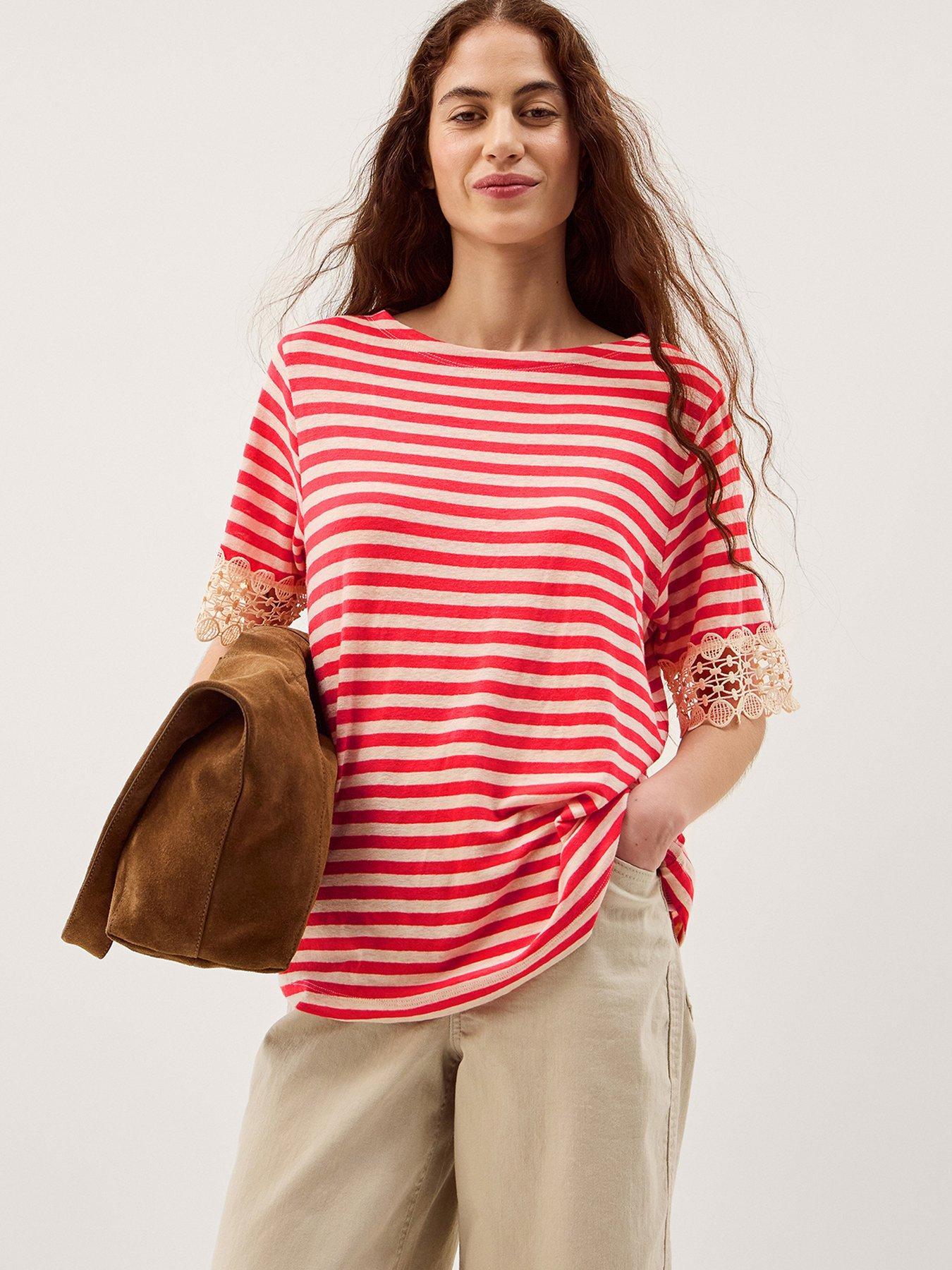Image 1 of 5 of Monsoon Sasha Stripe T Shirt