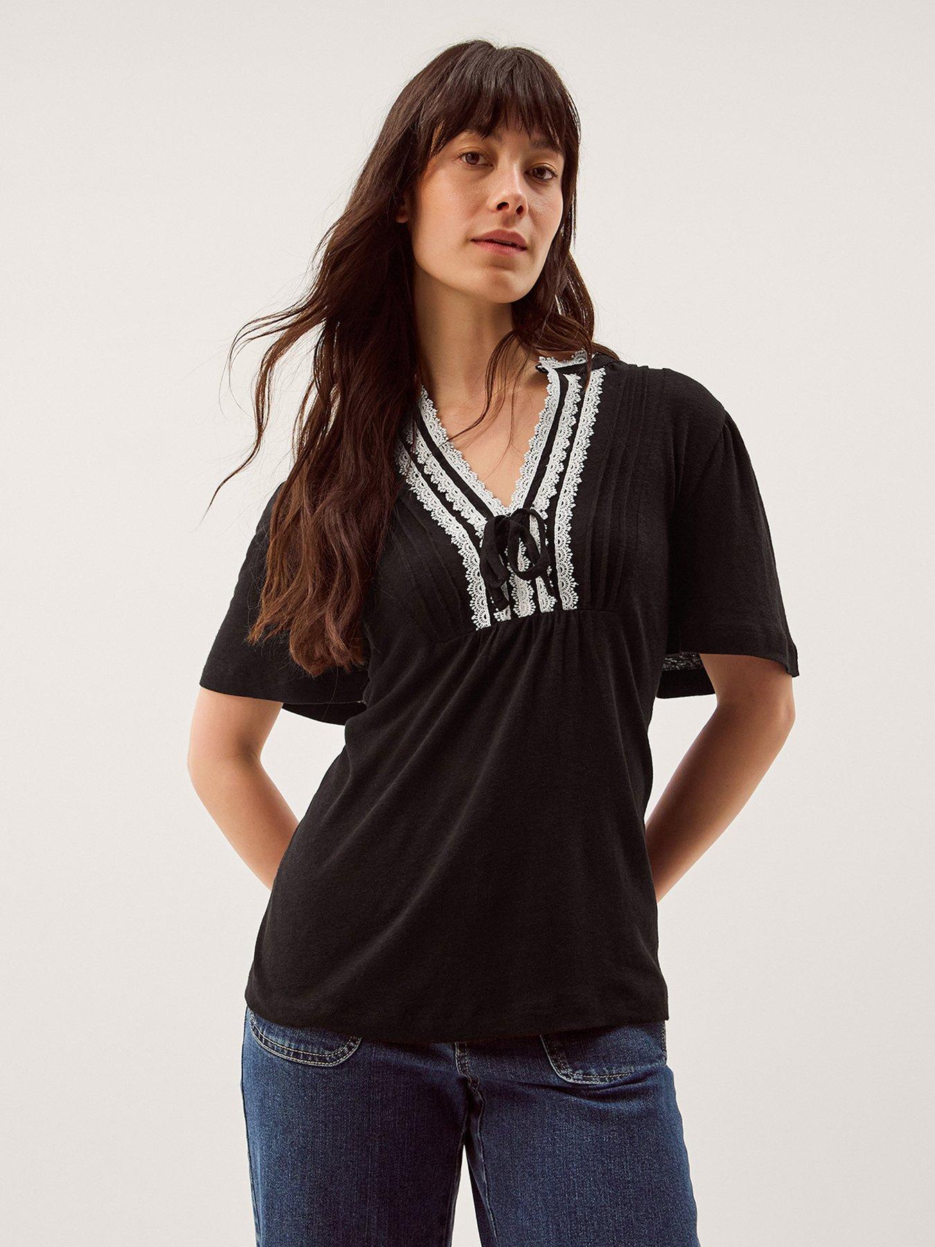 Monsoon Lucia Lace Trim T Shirt