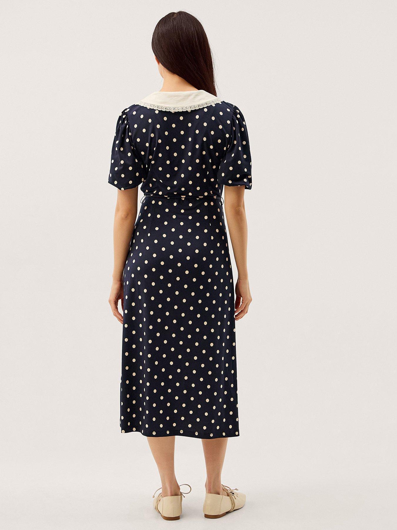 Image 2 of 5 of Monsoon Stella Spot Jersey Dress