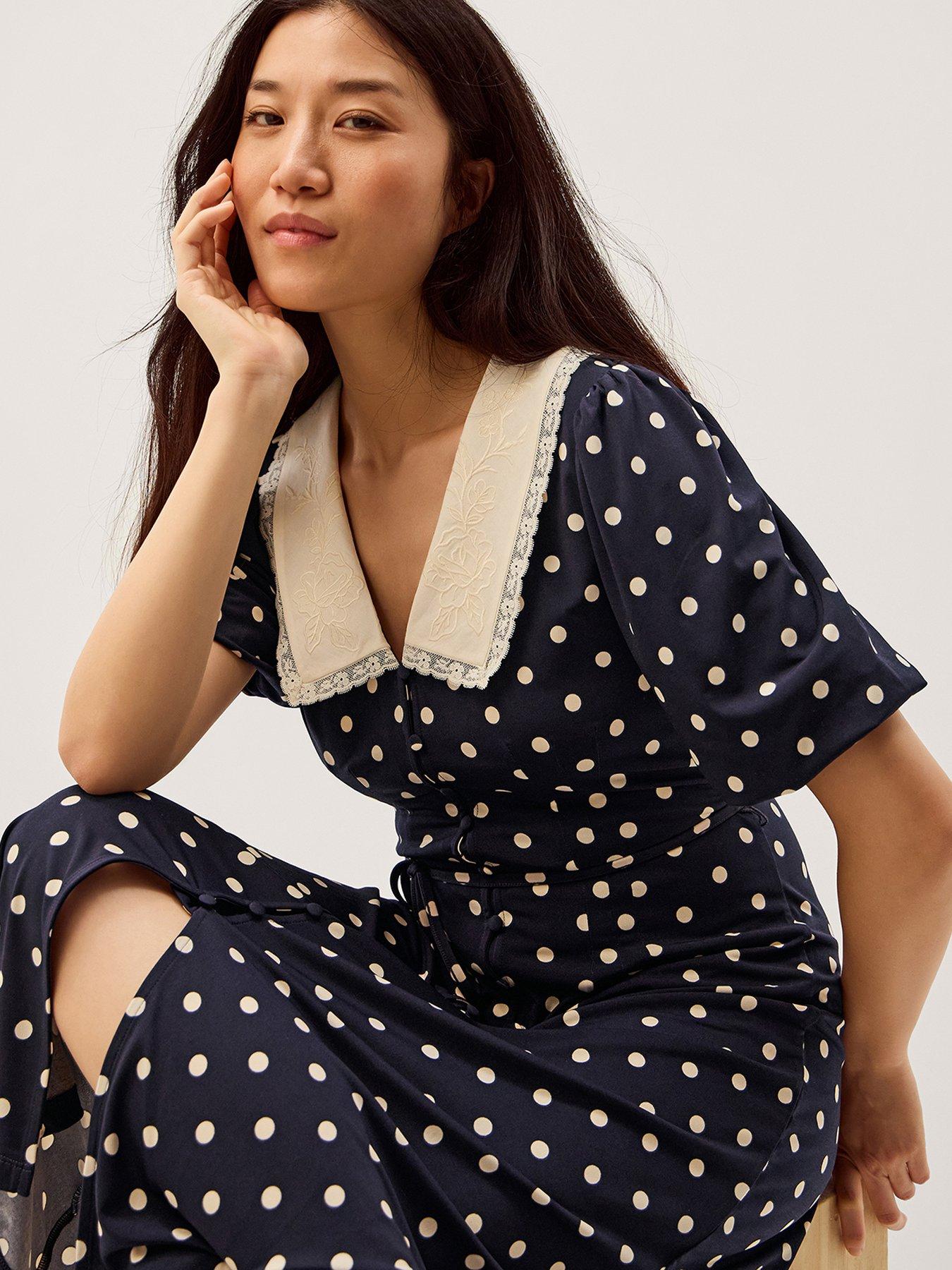 Image 3 of 5 of Monsoon Stella Spot Jersey Dress