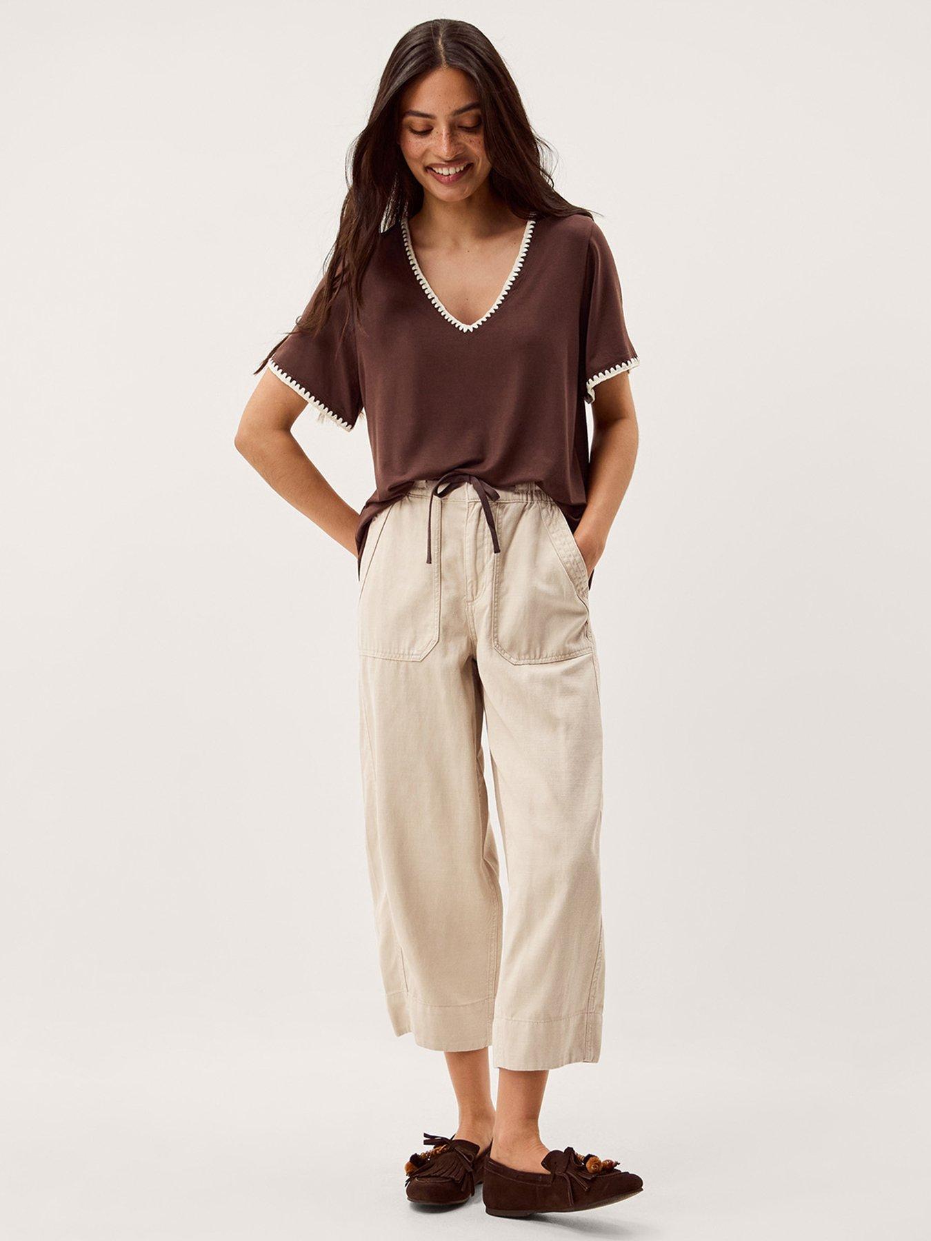 Image 3 of 5 of Monsoon Tilly Trim Jersey Tshirt - Brown
