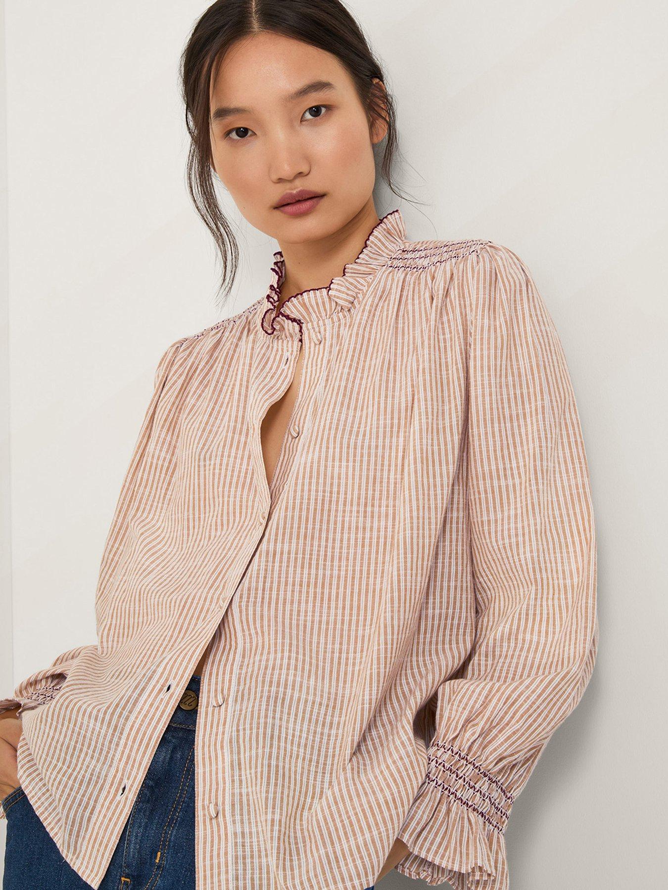 Monsoon Maeve Stripe Shirt - Brown