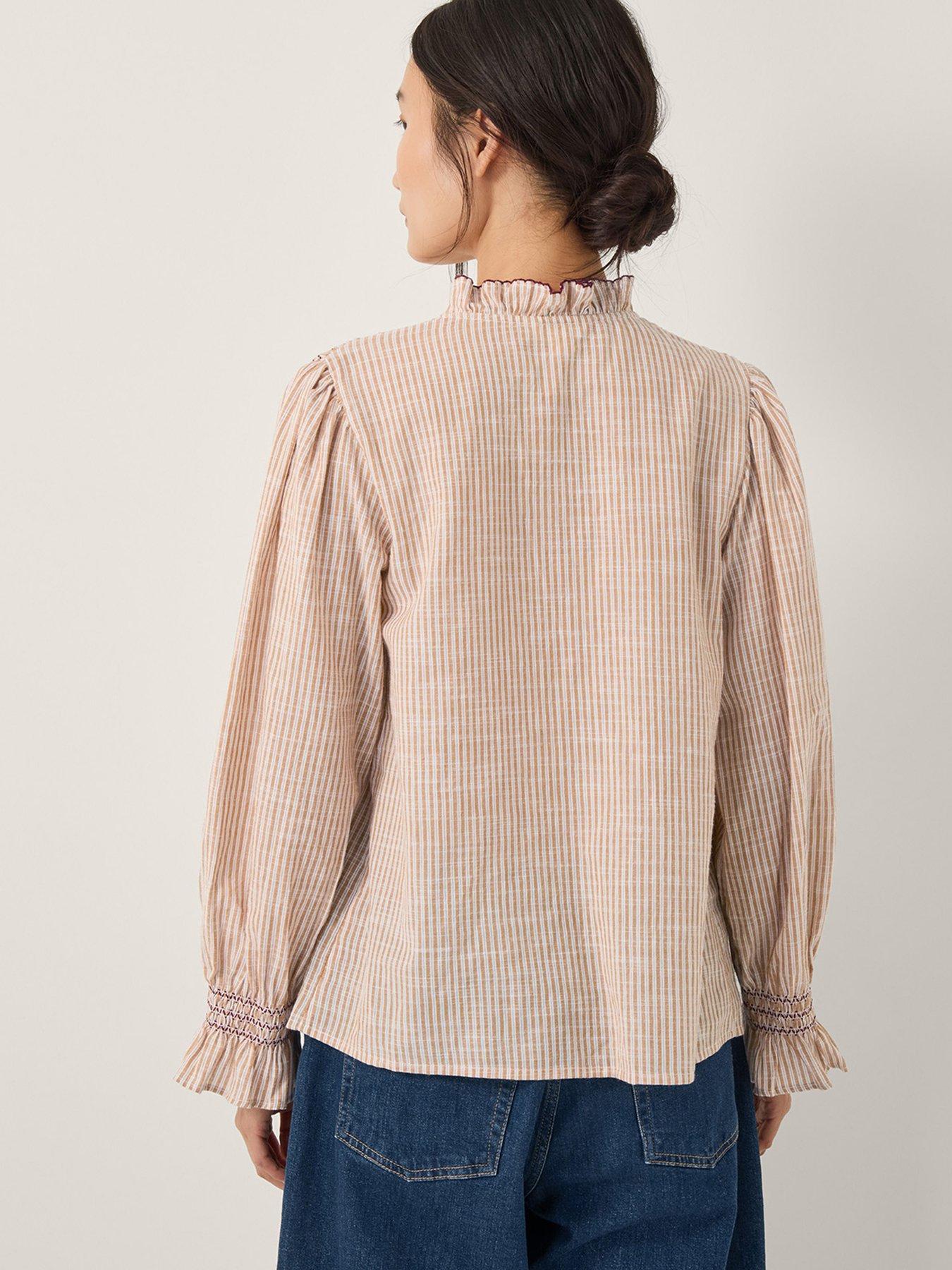 Image 2 of 5 of Monsoon Maeve Stripe Shirt - Brown